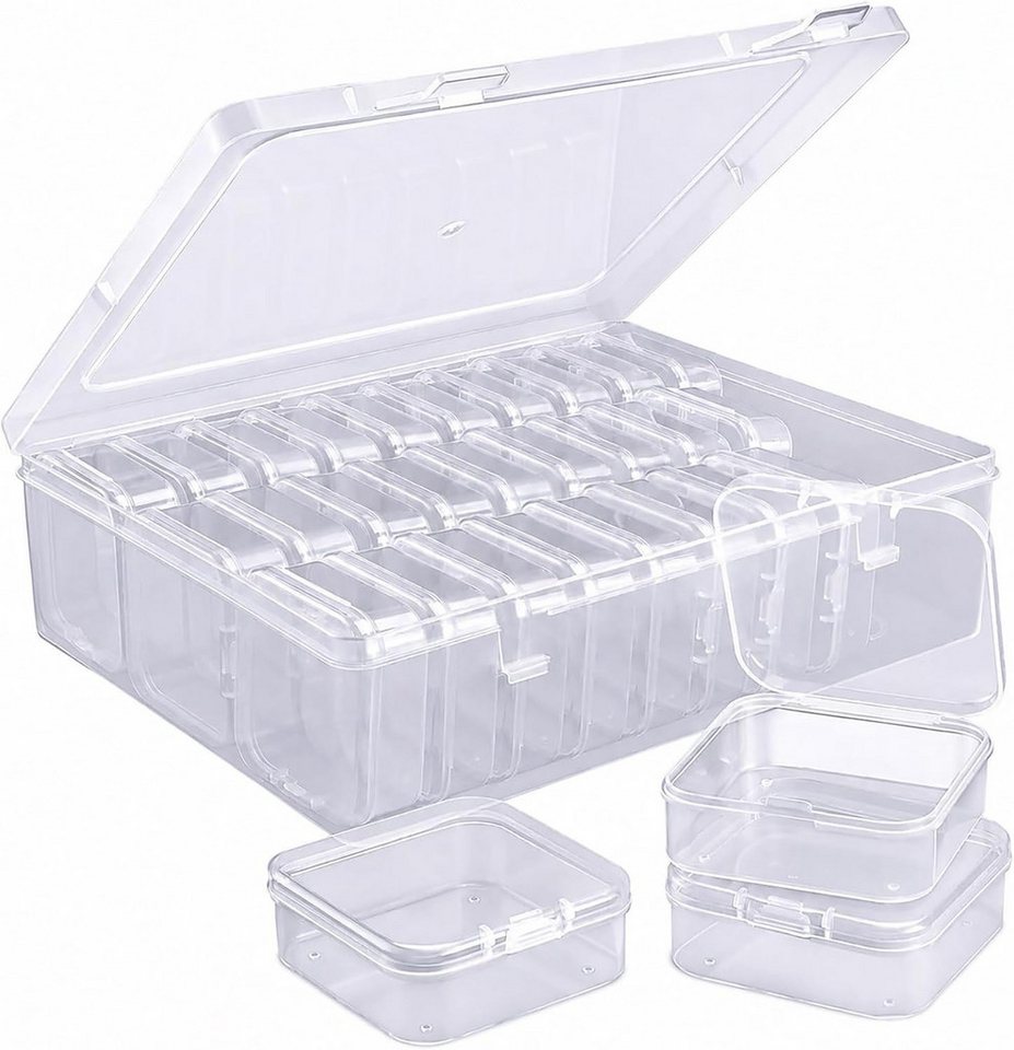 FELIXLEO Aufbewahrungsbox 30 Stück Aufbewahrungsbox mit Deckel für Kleinteile Perlen Box (1 St)
