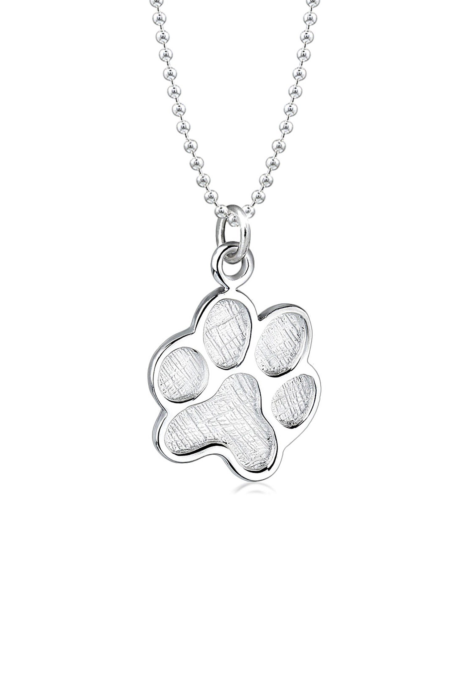 Elli Kette mit Anhänger Pfote Hund Abruck 925 Sterling Silber, Hund