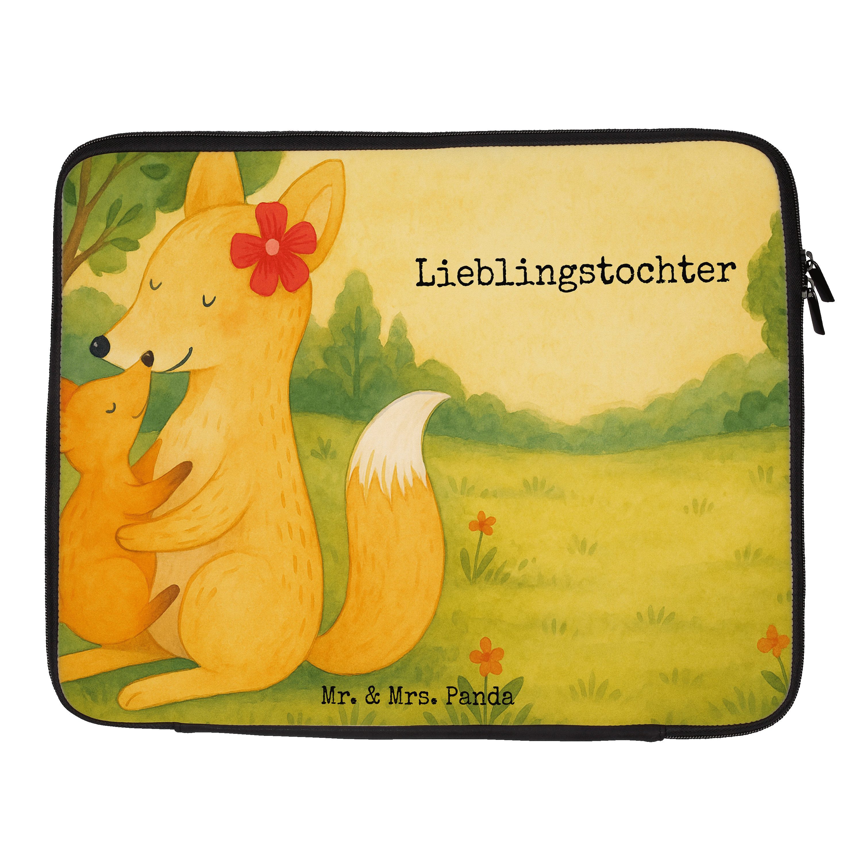 Mr. & Mrs. Panda Laptop-Hülle Fuchs Mama Design, Laptop Tasche 20 x 28 cm, Weiß, Sleeve, Muttertag