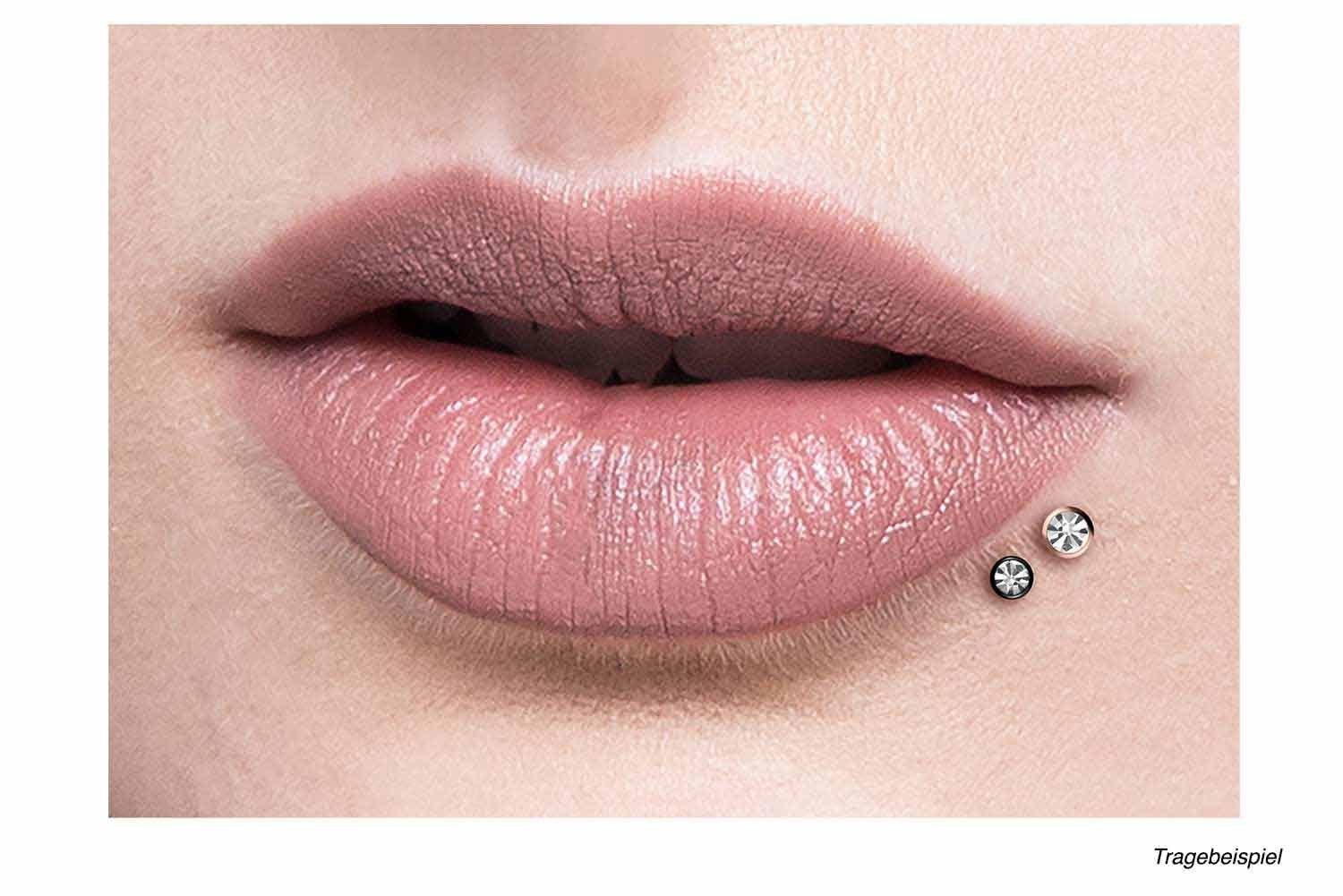 PIERCINGLINE Piercing-Set Chirurgenstahl Triple Piercing Mini Labret mit Innengewinde FLAT-DISC (Labrets, 1-tlg)