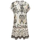 Buffalo Blusenkleid mit Alloverprint und Volant am Saum lockeres Sommerkleid, Strandkleid, sommerliches Tunikakleid, Boho-Stil