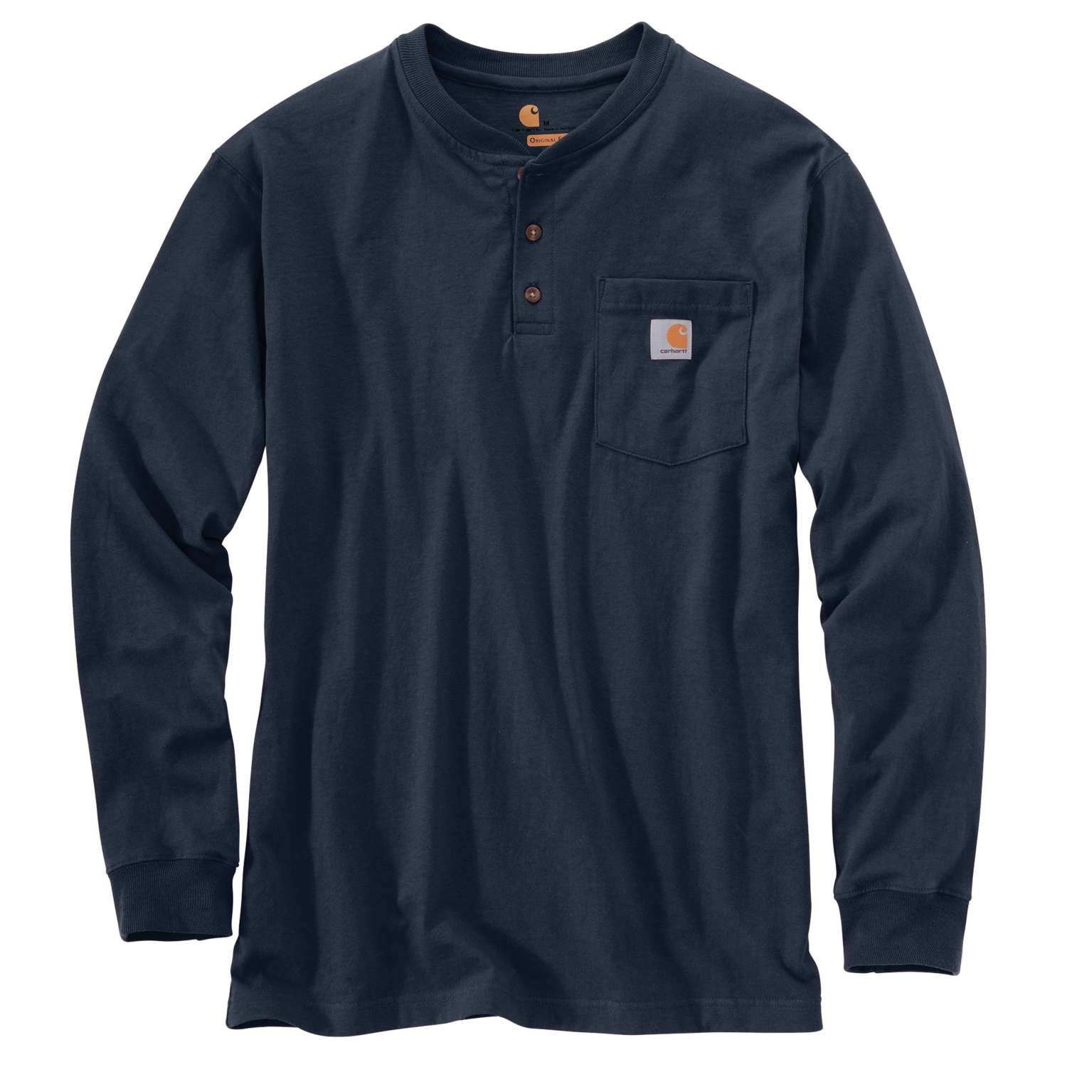 Carhartt Henleyshirt Shirt (1-tlg) navy Pocket K128 Henley