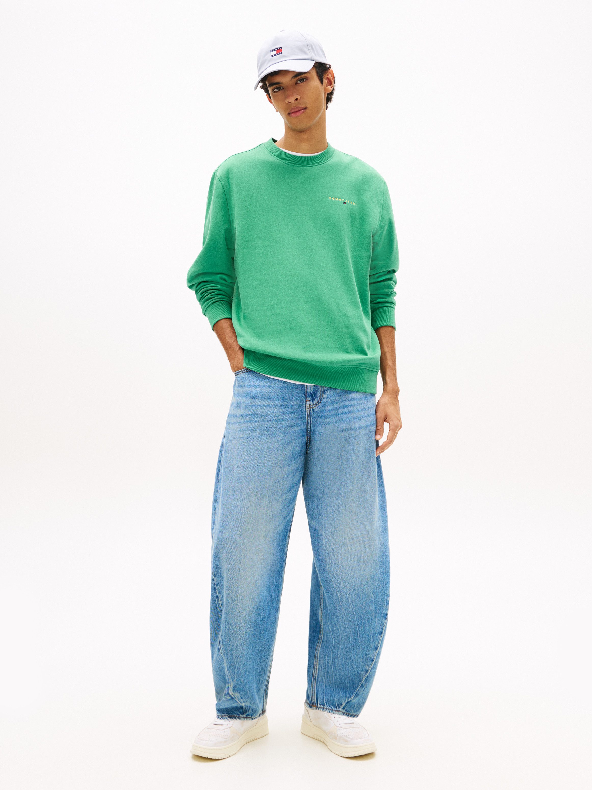Tommy Jeans Sweatshirt TJM REG LINEAR CREW EXT mit Logostickerei