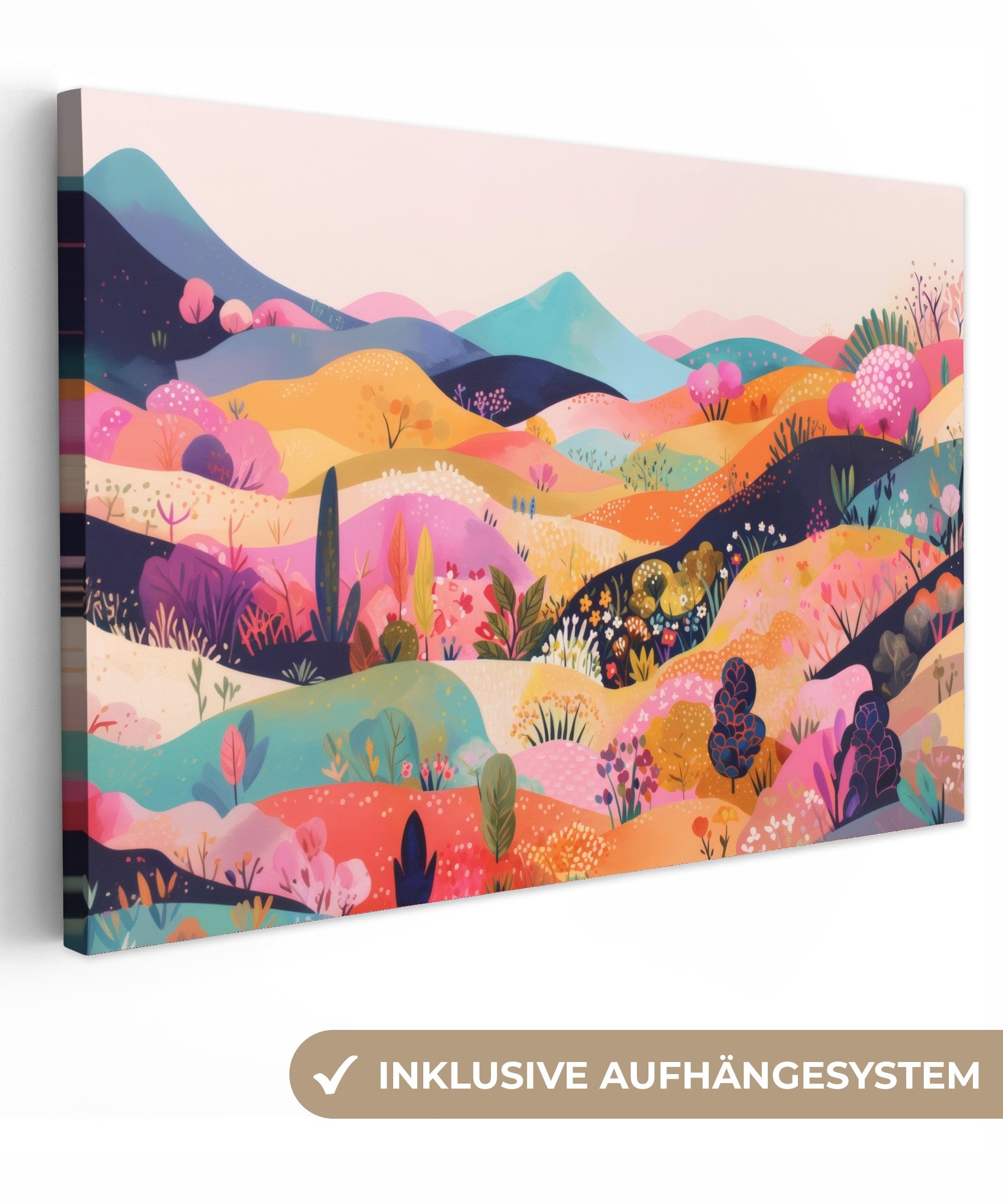 OneMillionCanvasses® Leinwandbild Wogende Hügel - Abstrakte Pflanzen - Vert günstig online kaufen