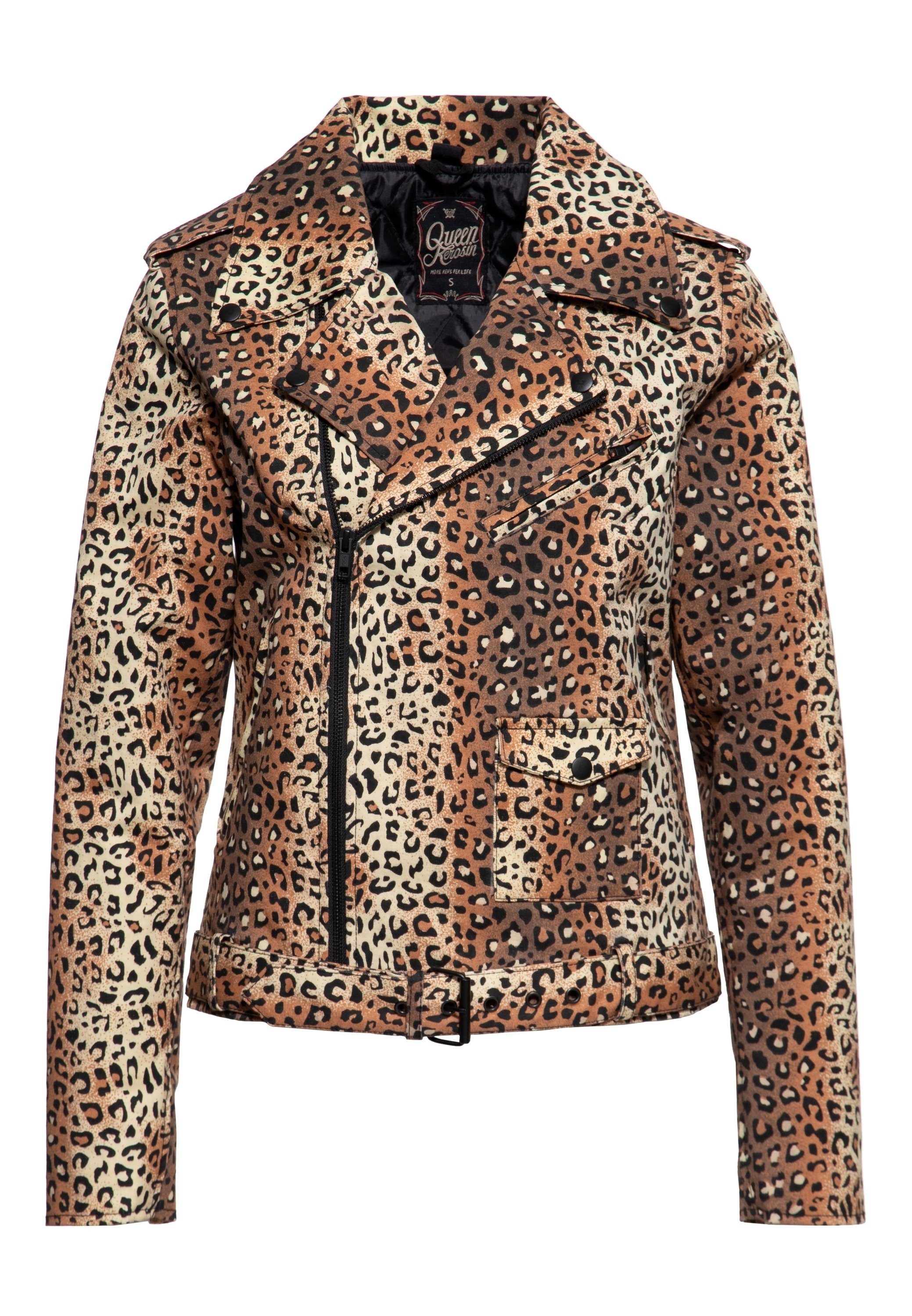 QueenKerosin Collegejacke Motor Queen Service Leo-Allover-Print