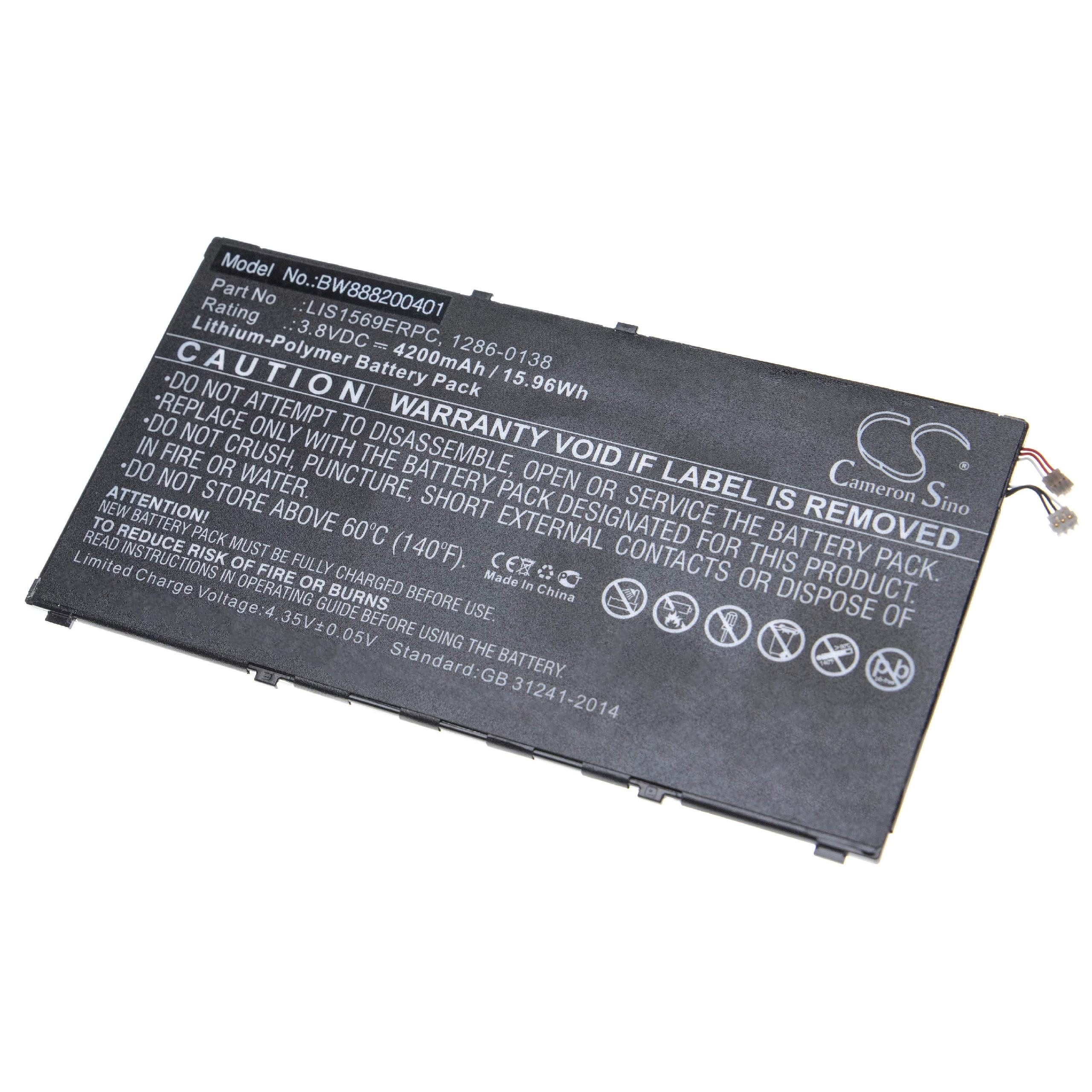 (3,8 Handy-Akku LIS1569C, für 1286-0138 Ersatz Sony 4200 V) mAh vhbw Li-Polymer für