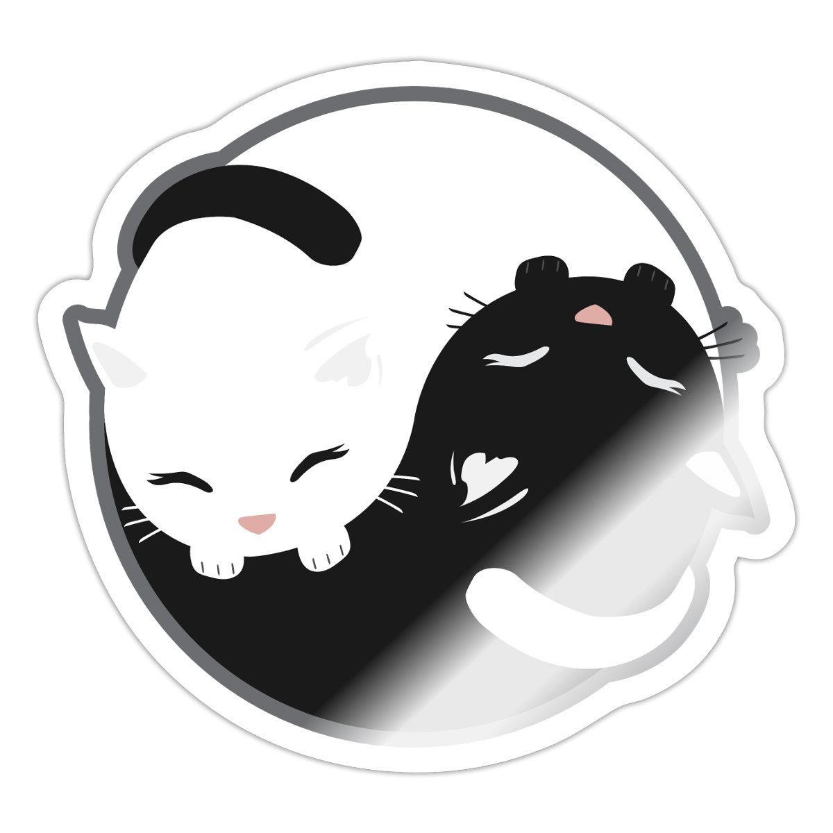 Spreadshirt Aufkleber Katze Yin Yang Comic Sticker Aufkleber