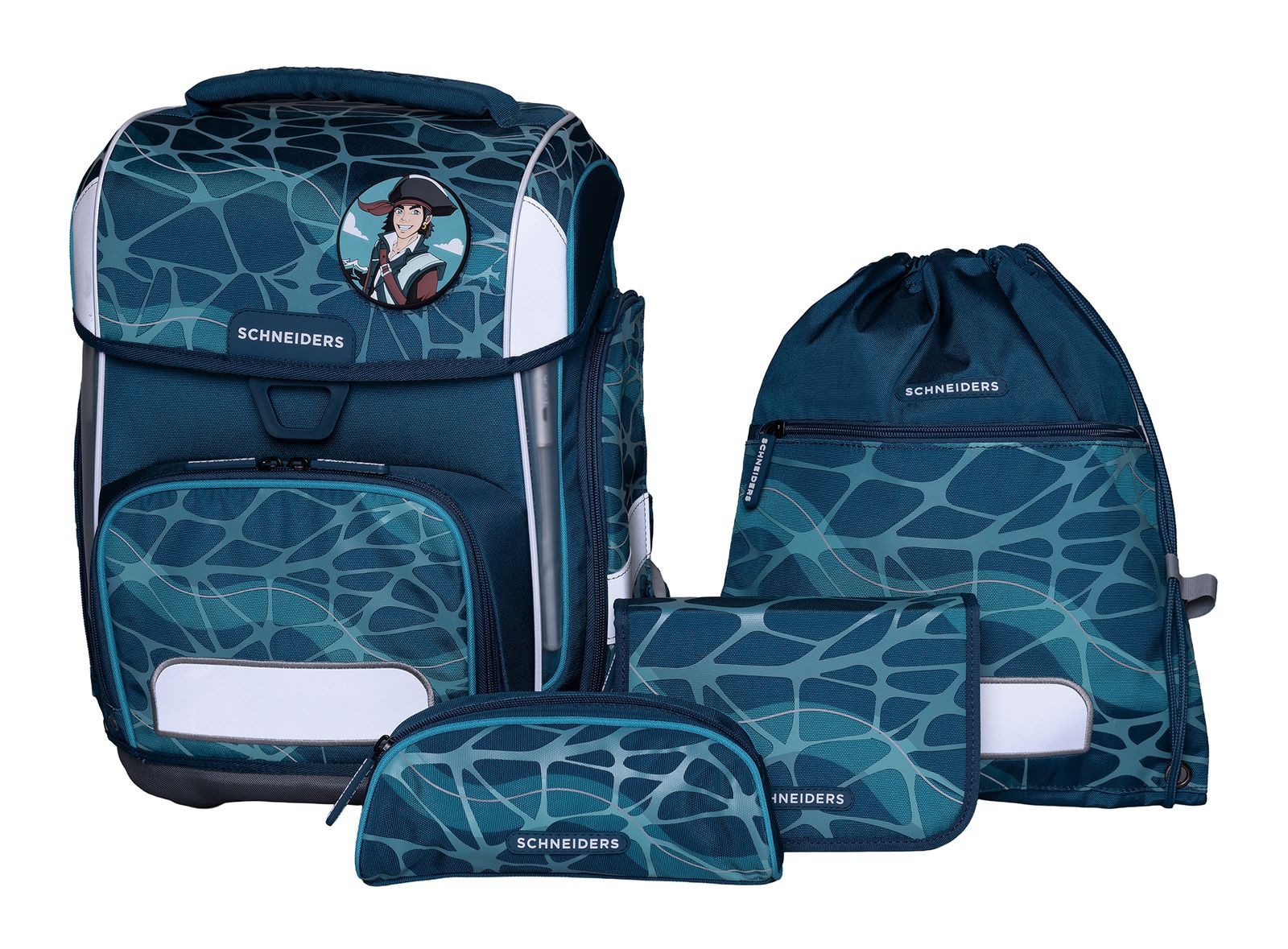 Schneiders Schulranzen Set 9-teilig Reflective Limited Edition (Set, 6-tlg)