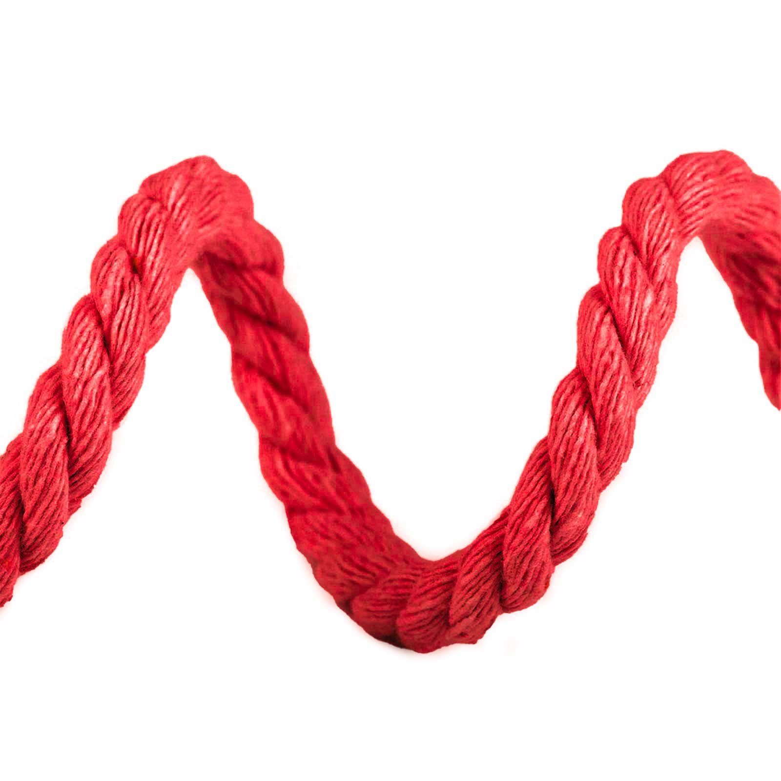 maDDma Seil 10m Baumwollseil 12 mm gedreht, rot