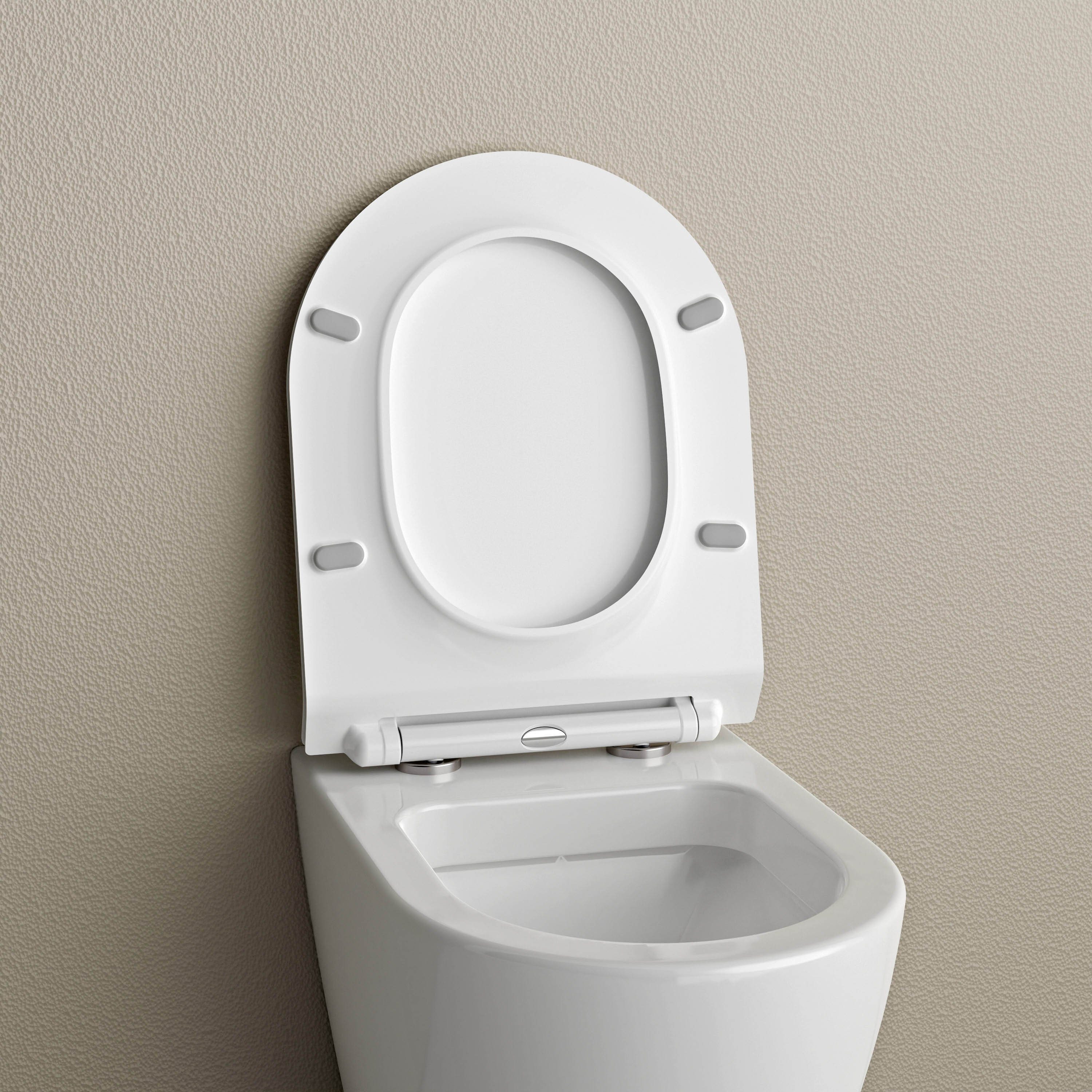 Bernstein WC-Sitz U2019 ultraflach in Weiß glänzend, ultraflaches Design, Soft-Close und Take-Off – Bild 3 von 5