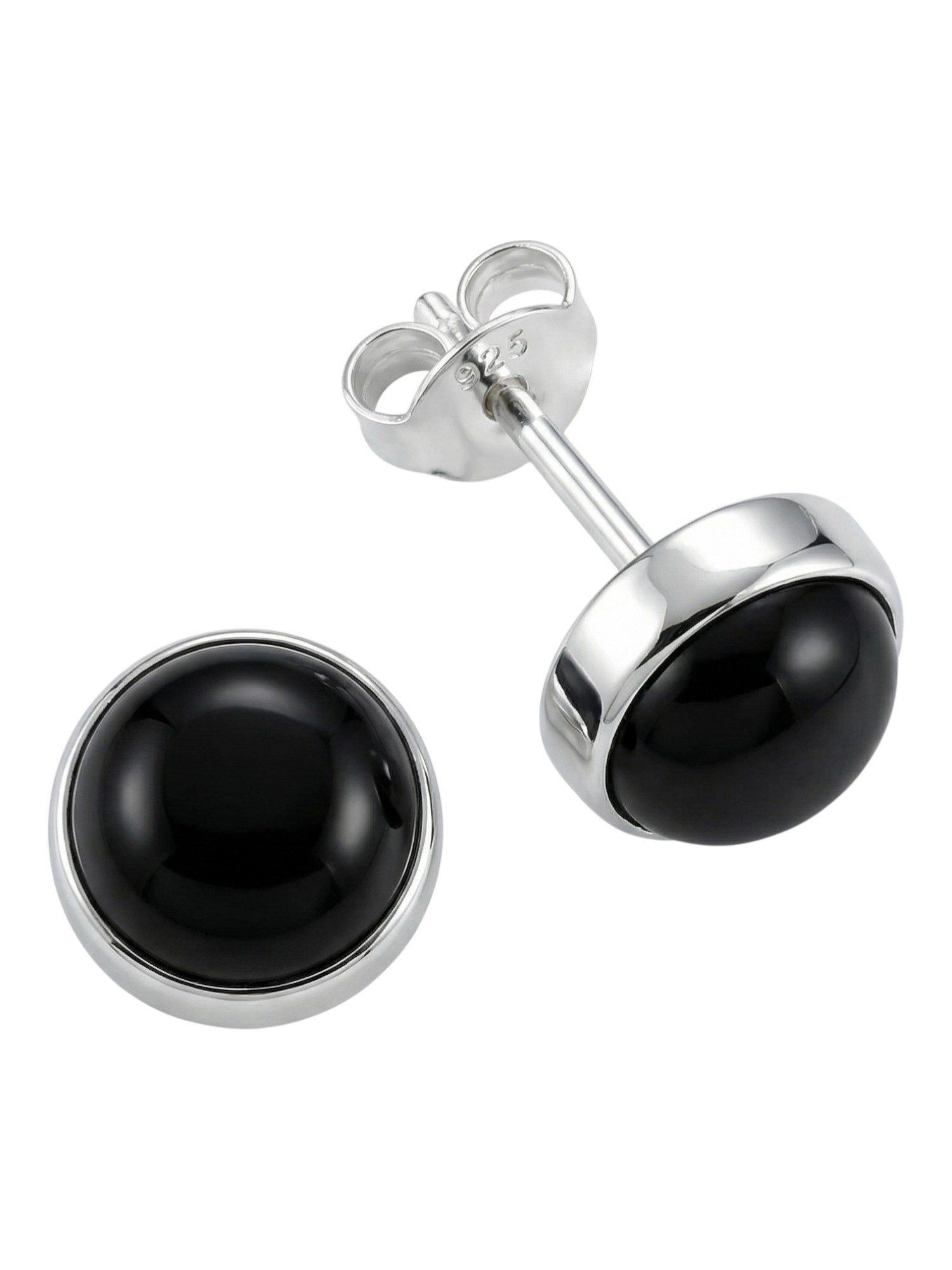 mantraroma Paar Ohrstecker SAMA rund groß aus 925 Silber mit Onyx (Paar, Pa günstig online kaufen