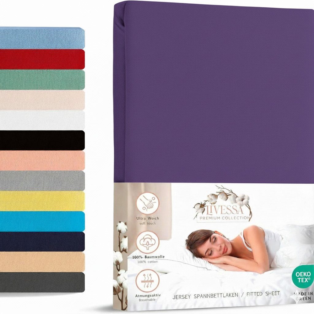 livessa Spannbettlaken weicher Jersey aus 100% Baumwolle Bettlaken in Größe günstig online kaufen