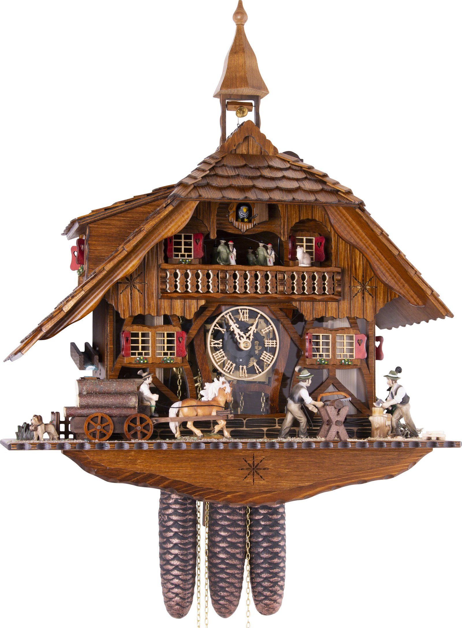 Anton Schneider Wanduhr Kuckucksuhr Chalet-Stil 8-Tage-Uhrwerk 58cm von Anton Schneider