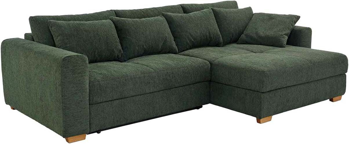 Jockenhöfer Gruppe Ecksofa Kampen L-Form, B: 288 cm, mit Bettfunktion, Bettkasten & Zierkissen, Federkern