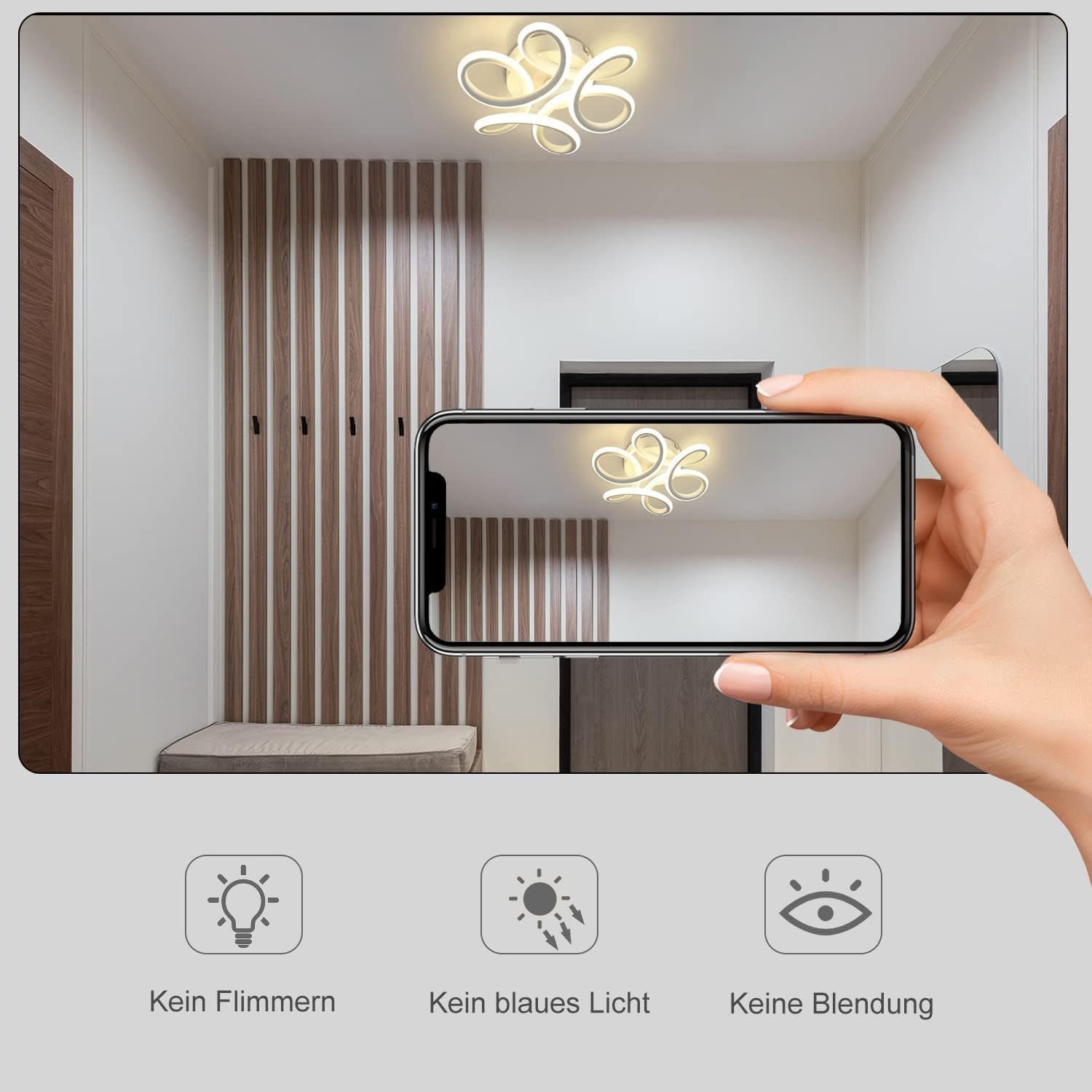 Nettlife LED Deckenleuchte Schwarz Deckenlampe Dimmbar Modern, Nicht dimmba günstig online kaufen