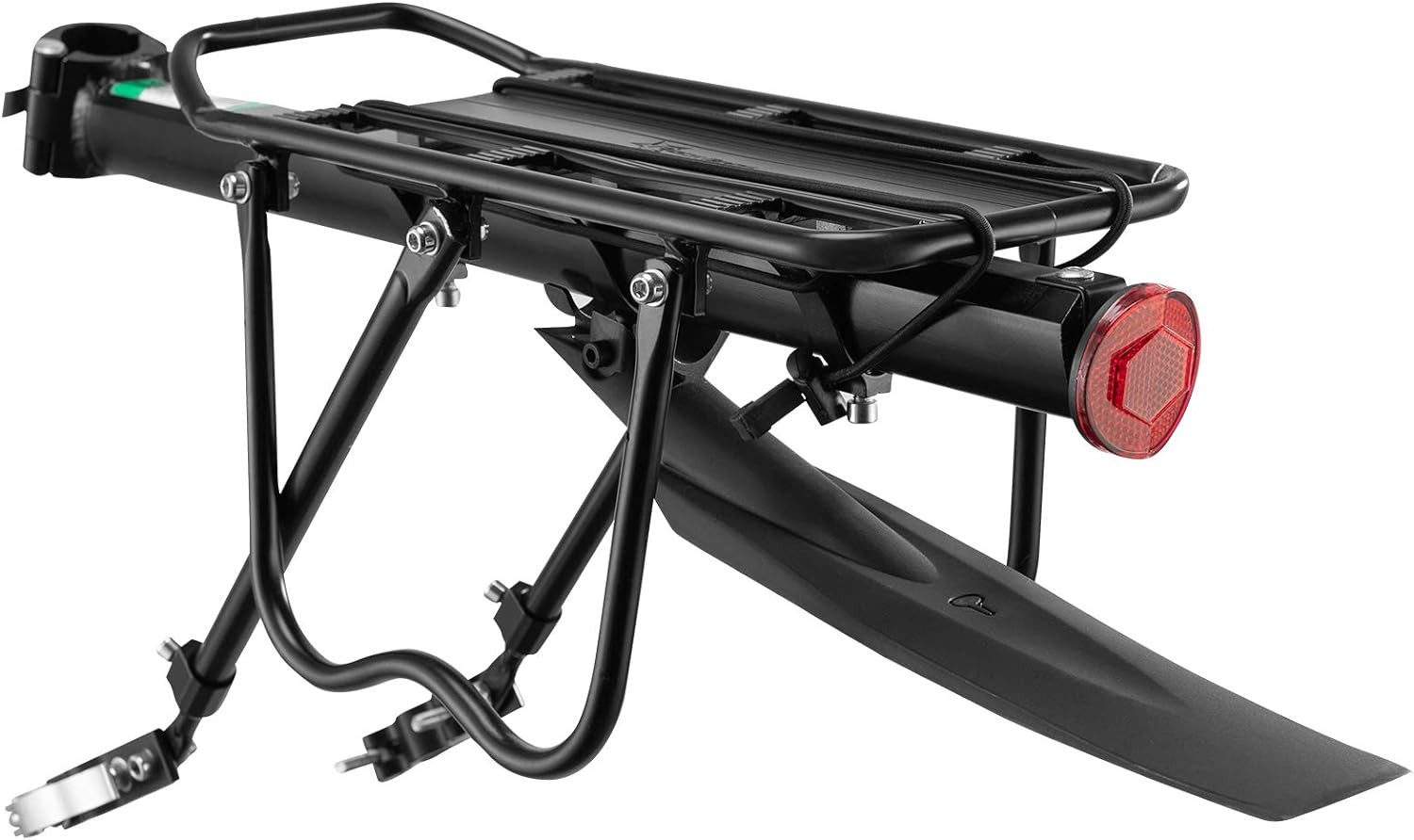 ROCKBROS Fahrrad-Gepäckträger Mountainbike Gepäckträger Schnellspanner mit Reflektor 24-29 Zoll, mit/ohne Schutzblech, Aluminiumlegierung