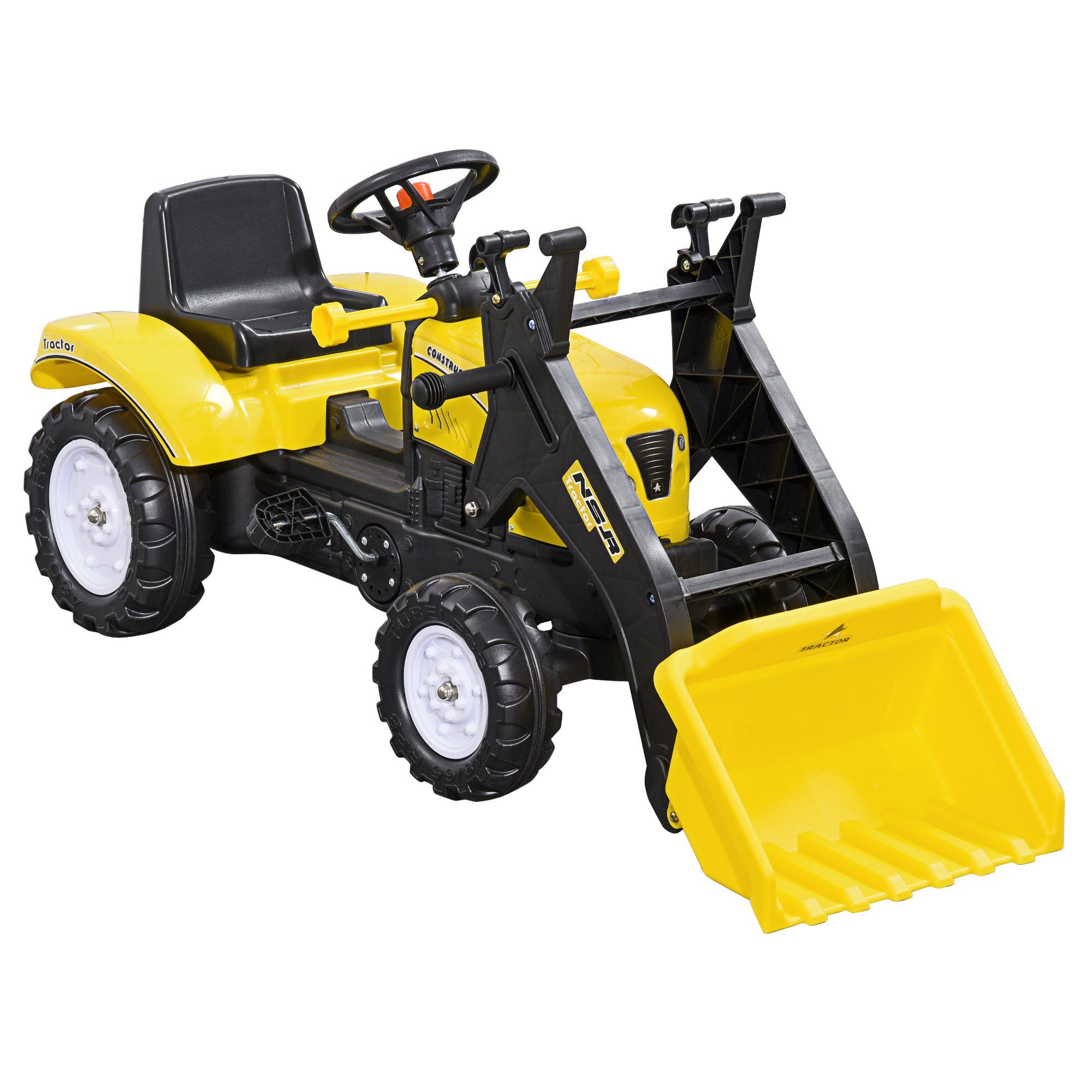 HOMCOM Trettraktor Sitzbagger, Aufsitzbagger mit Schaufel günstig online kaufen
