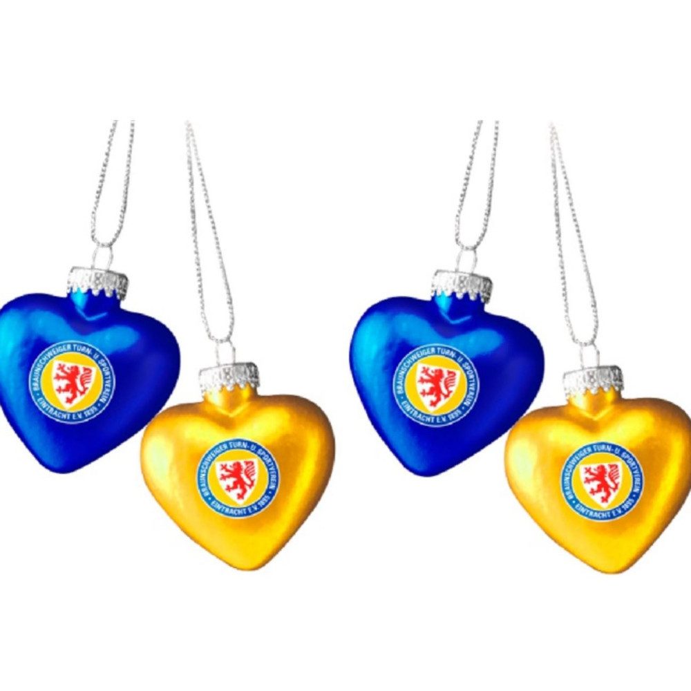 Eintracht Braunschweig Christbaumschmuck Eintracht Braunschweig Weihnachtsschmuck Herz 4er