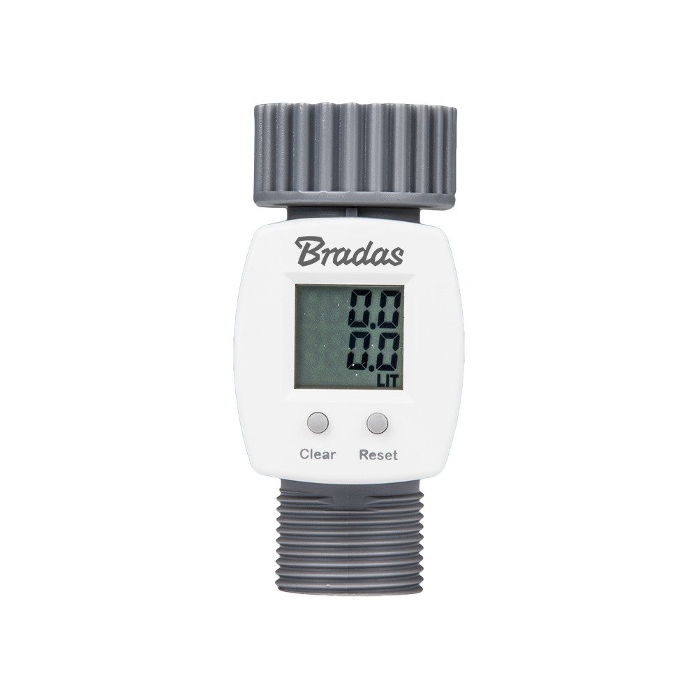 Bradas Wasserzähler BRADAS Digitaler Wasserzähler 3/4“ LCD WL-3110 Wasseruhr WHITE LINE