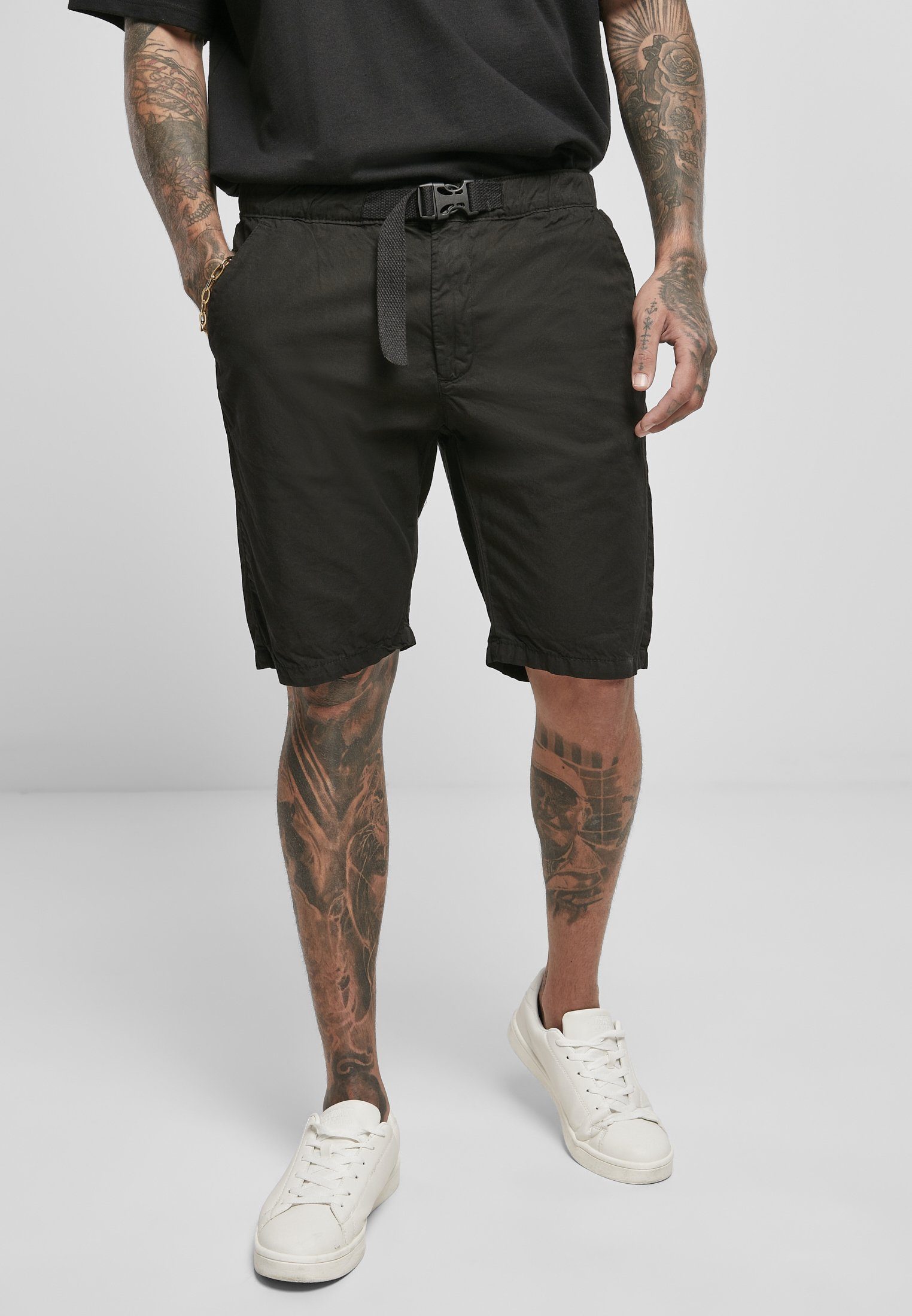 URBAN CLASSICS Stoffhose Herren Straight Leg Chino Shorts with Belt (1-tlg)