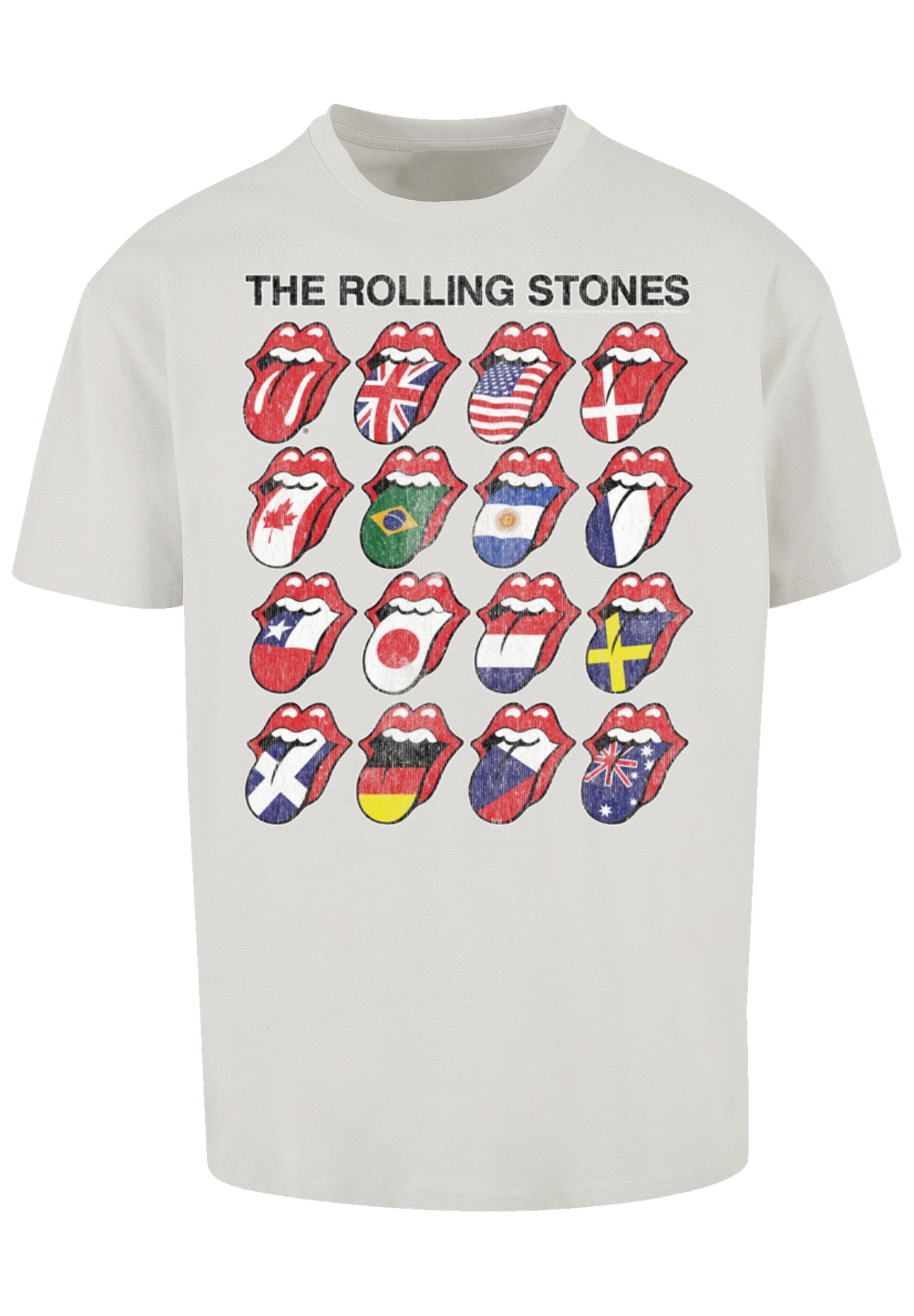 F4NT4STIC T-Shirt The Rolling Stones Voodoo Tongues Lounge lightasphalt Logo Musik, Band