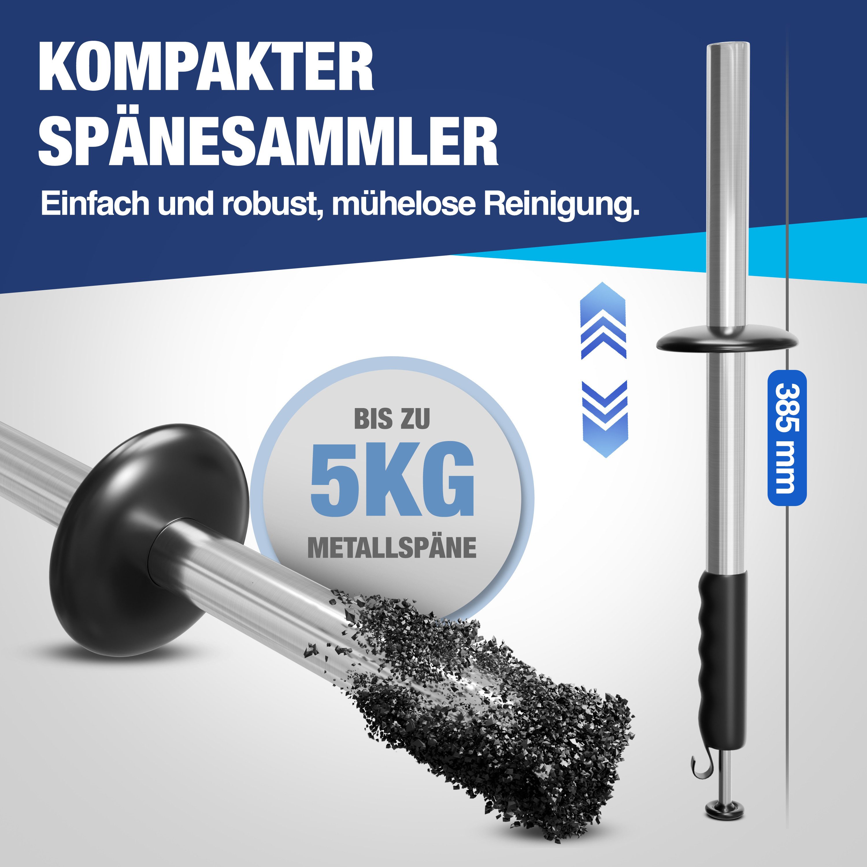 NTG Nutzfahrzeug Technik GmbH Spänewanne Spänestab Spänesammler Magnet 5kg Magnetstab Metallspäne 385 mm lang