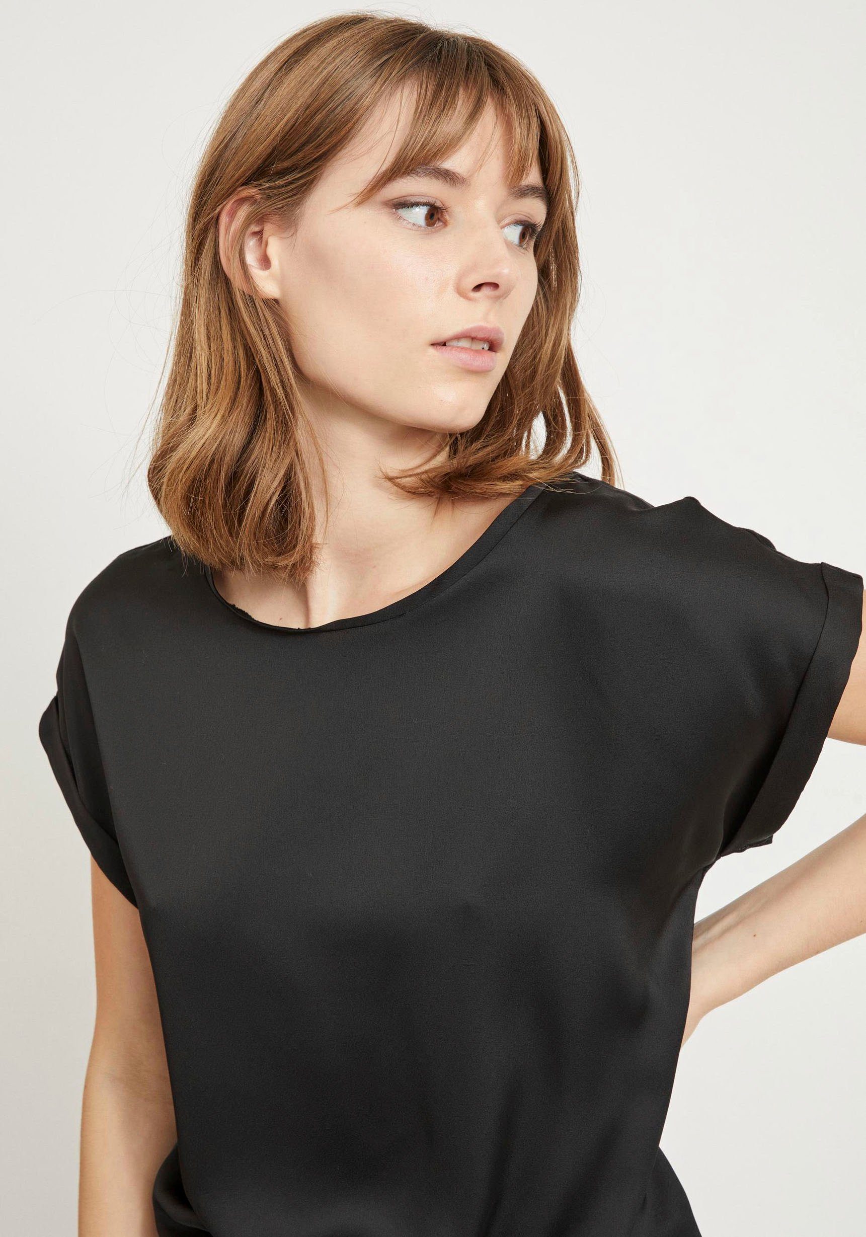 Vila Shirtbluse VIELETTE Vorderteil aus glänzendem Satin – Bild 3 von 5