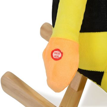 Moni Schaukeltier Plüsch Schaukeltier Biene WJ-635, Soundfunktion, Handgriffe aus Holz ab 12 Monate