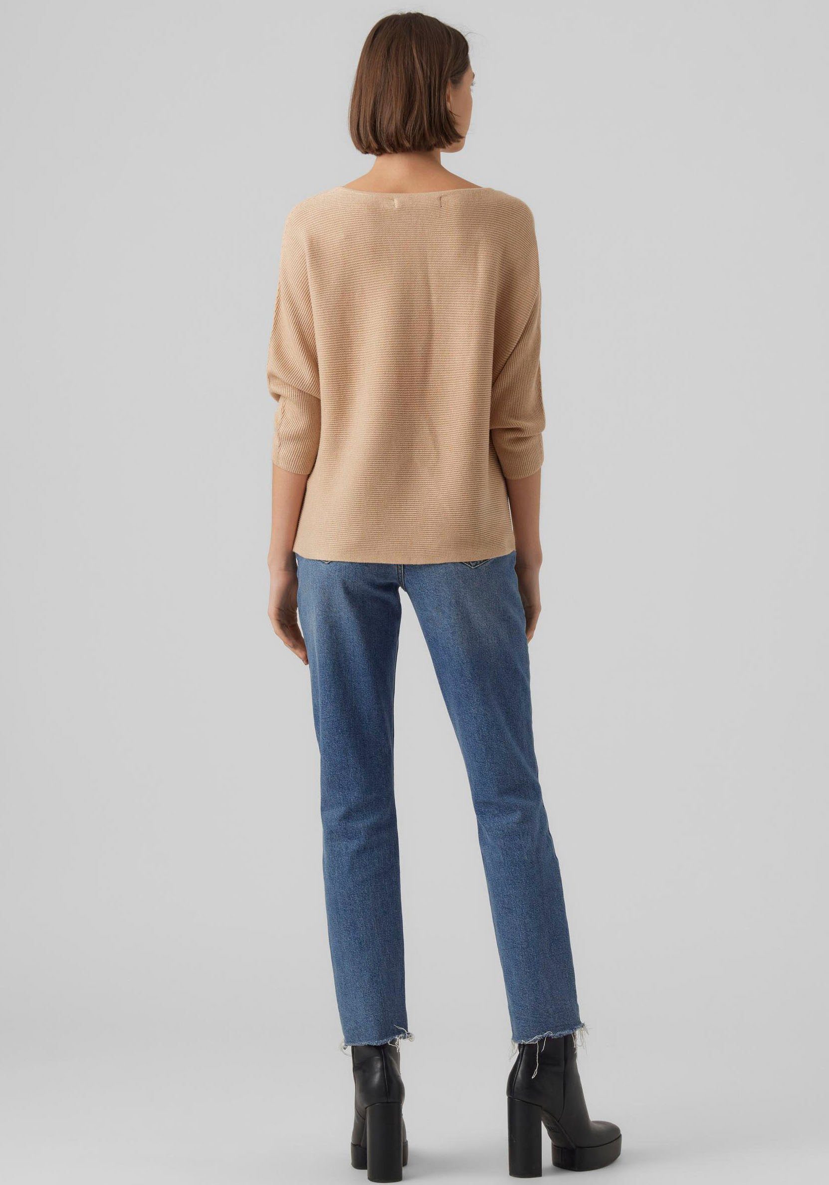 Vero Moda 3/4 BLOUSE BOATNECK Cream NOOS MELANGE VMNORA 3/4 Arm-Pullover Irish