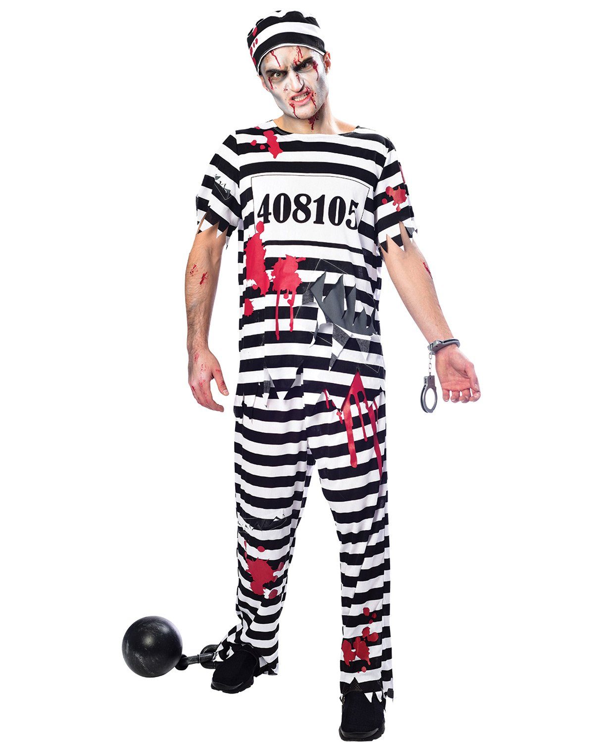 Zombie-Kostüm Zombie Sträfling Halloween Kostüm für Herren, Sch