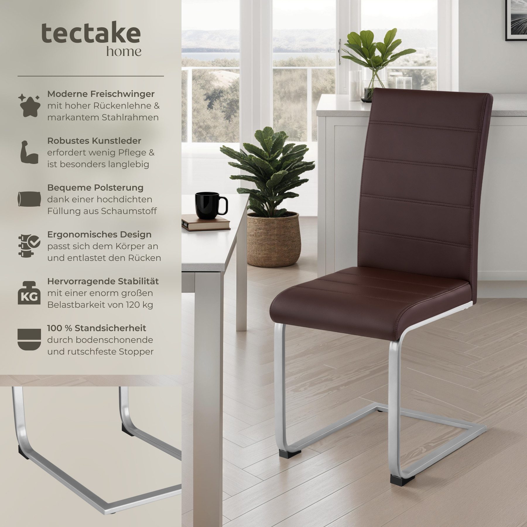 tectake Esszimmerstuhl Set Schwingstuhl (Set, 8 günstig online kaufen