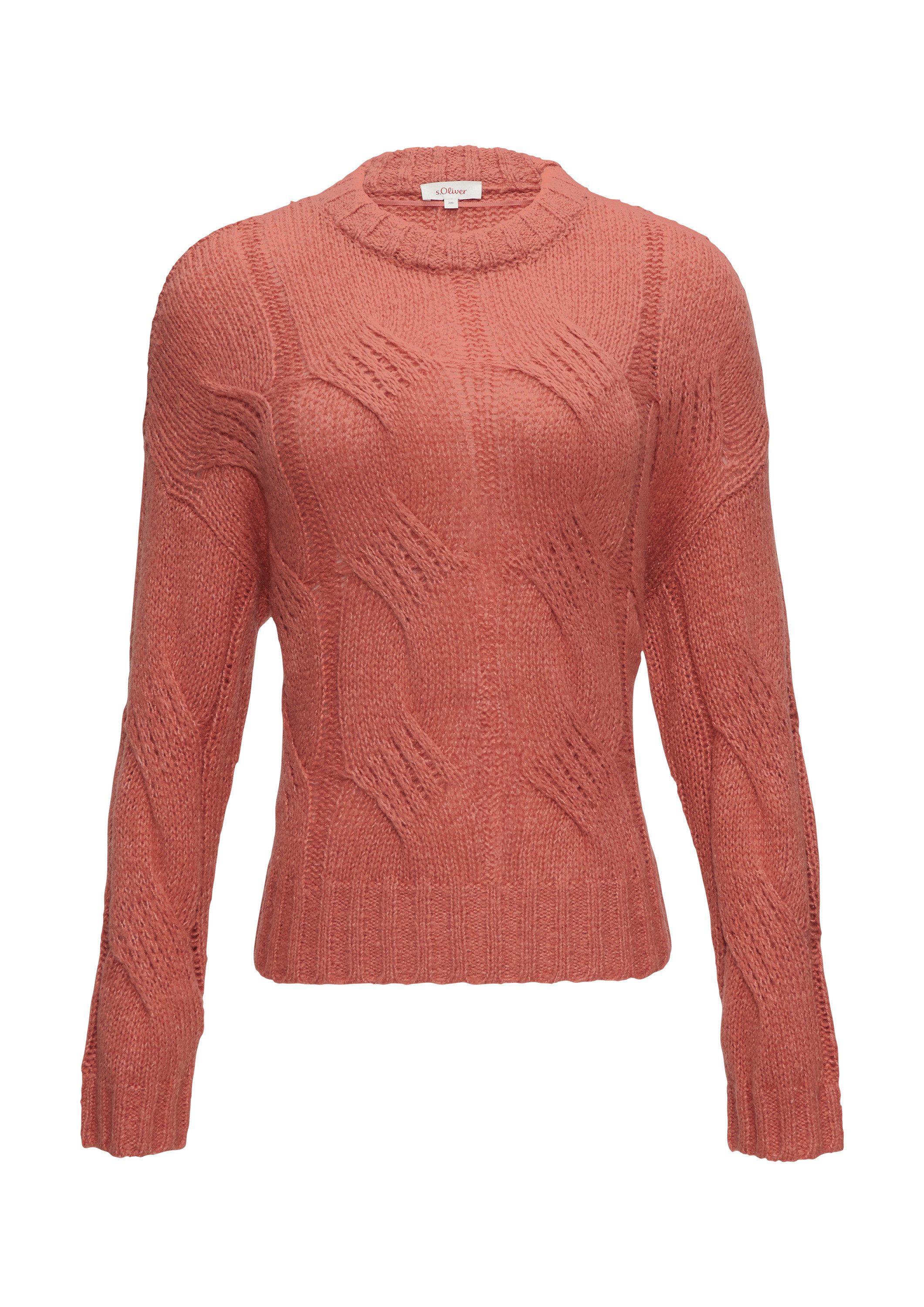 s.Oliver Longpullover Strickpullover Zopfstrickpullover im Relaxed günstig online kaufen