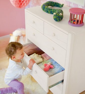 BioKinder - Das gesunde Kinderzimmer Kommode Luca, mit 2 kleinen und 3 großen Schubladen