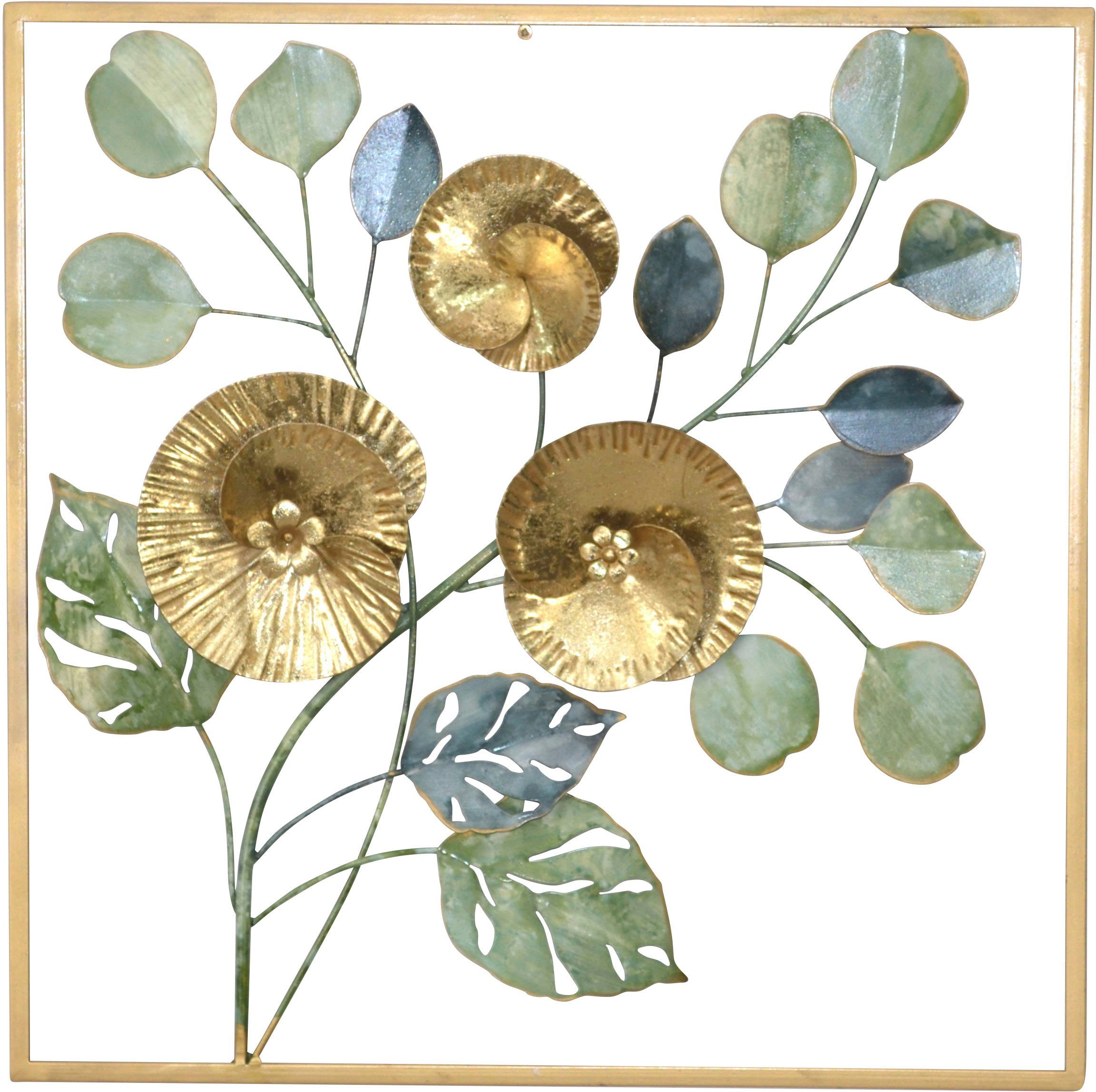 HOFMANN LIVING AND MORE Wanddekoobjekt Wanddekoration (1 St), Florales Meta günstig online kaufen