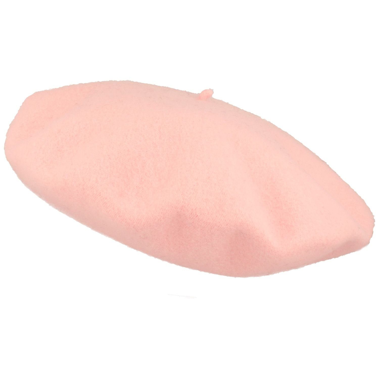McBurn Baskenmütze Große Baskenmütze aus 100% Wolle angenehm weich 18 rosa