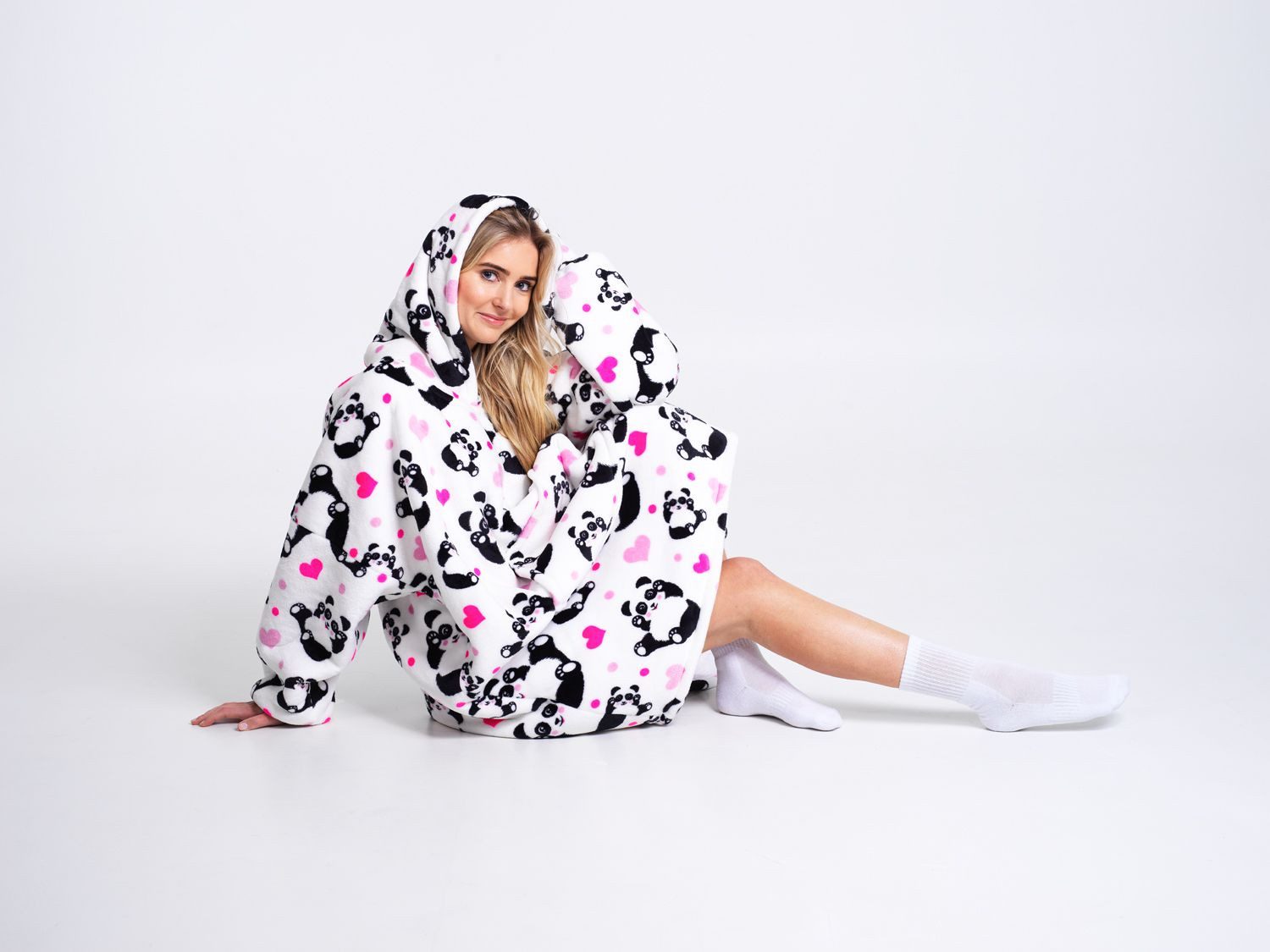 Hoodie Noxxiez Kapuzendecke XL Panda Design 100% Polyester extra groß XL