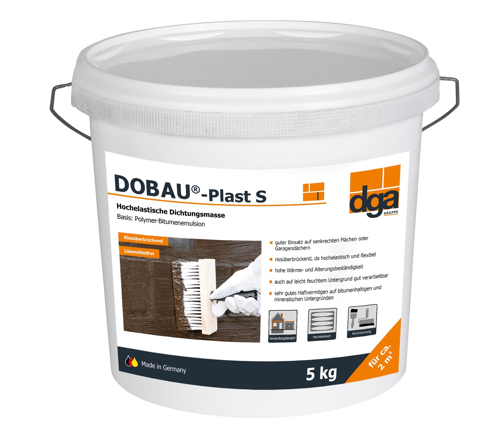 DOBAU Dichtstoff DOBAU®- Plast S, Bitumen-Latex-Emulsion, gebrauchsfertig, (1-tlg)
