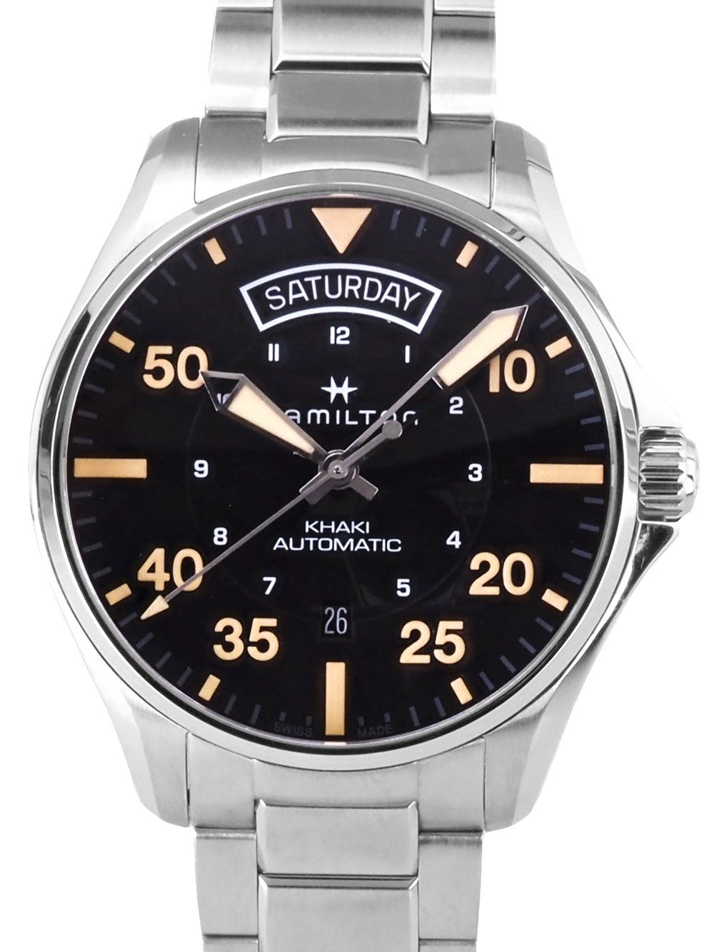 Hamilton Automatikuhr Swiss Made Herren Uhr H64645131 Khaki Pilot Day Date 42mm