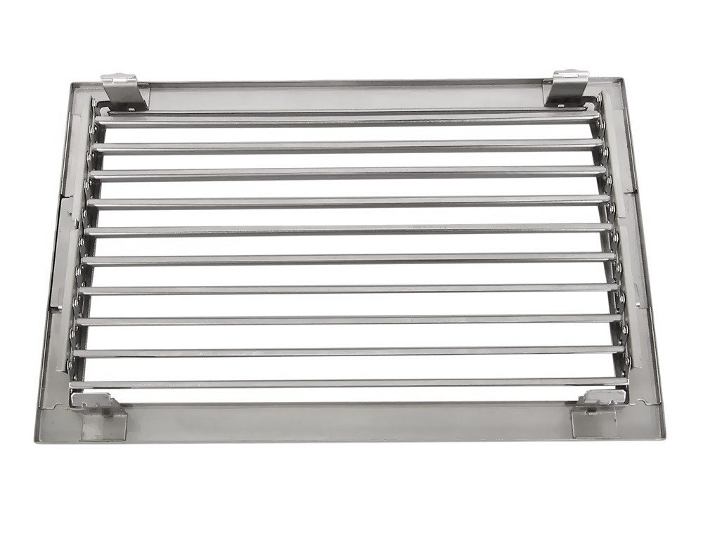 CB-TEC Lüftungsgitter Warmluftgitter WG 3523 ES Edelstahl matt 350 x 230mm Lüftungsgitter, Regulierbare Edelstahl Lamellen – Bild 4 von 4