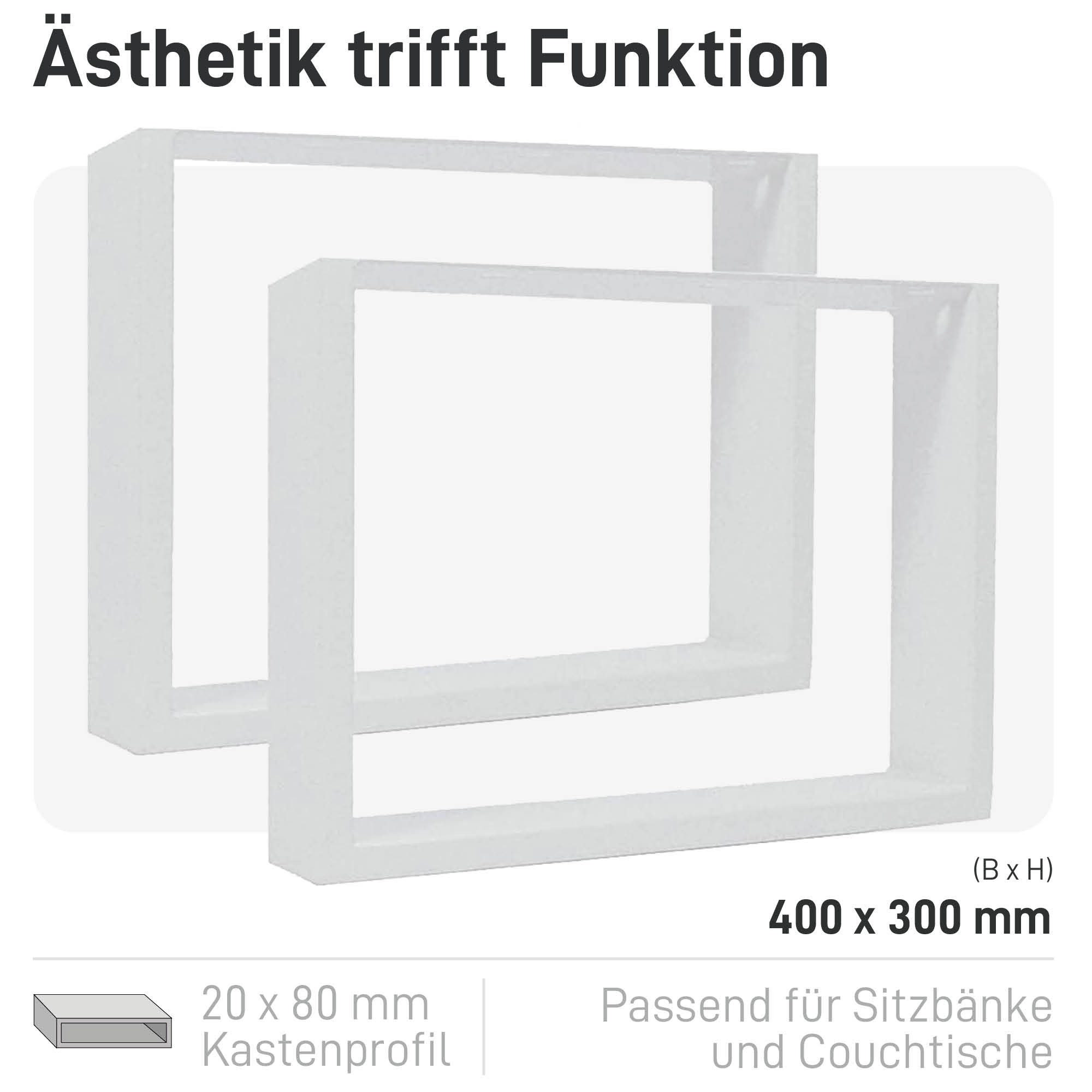 Natural Goods Berlin Möbelkufe RECHTECK, (2-St), Tischkufen, B400 x H300 - günstig online kaufen