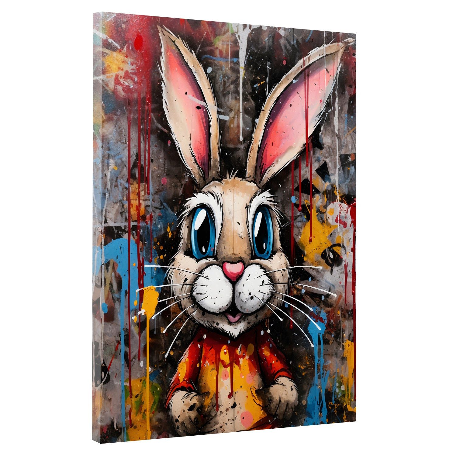 Artedinoi Leinwandbild Hase Pop Art Leinwandbild Wandbild Kunstdruck XXL Deko abstrakt, Hase, abstrakt