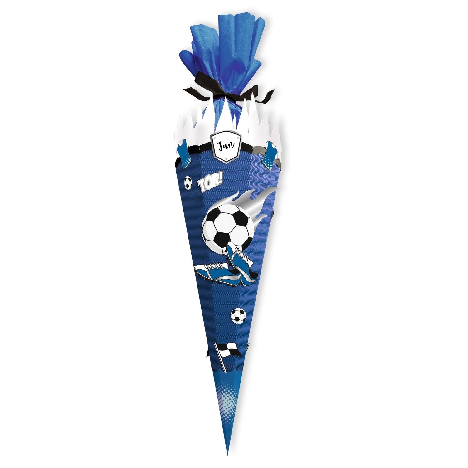 itenga Schultüte itenga SCHULTÜTEN Bastelset 68cm "FUSSBALL" meine Vereinstüte blau -