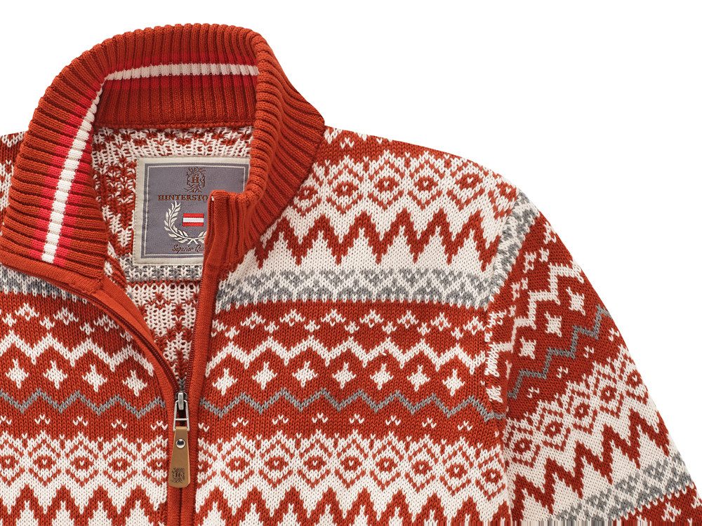 Hinterstoisser Strickjacke Mit charakteristischem Norweger-Muster