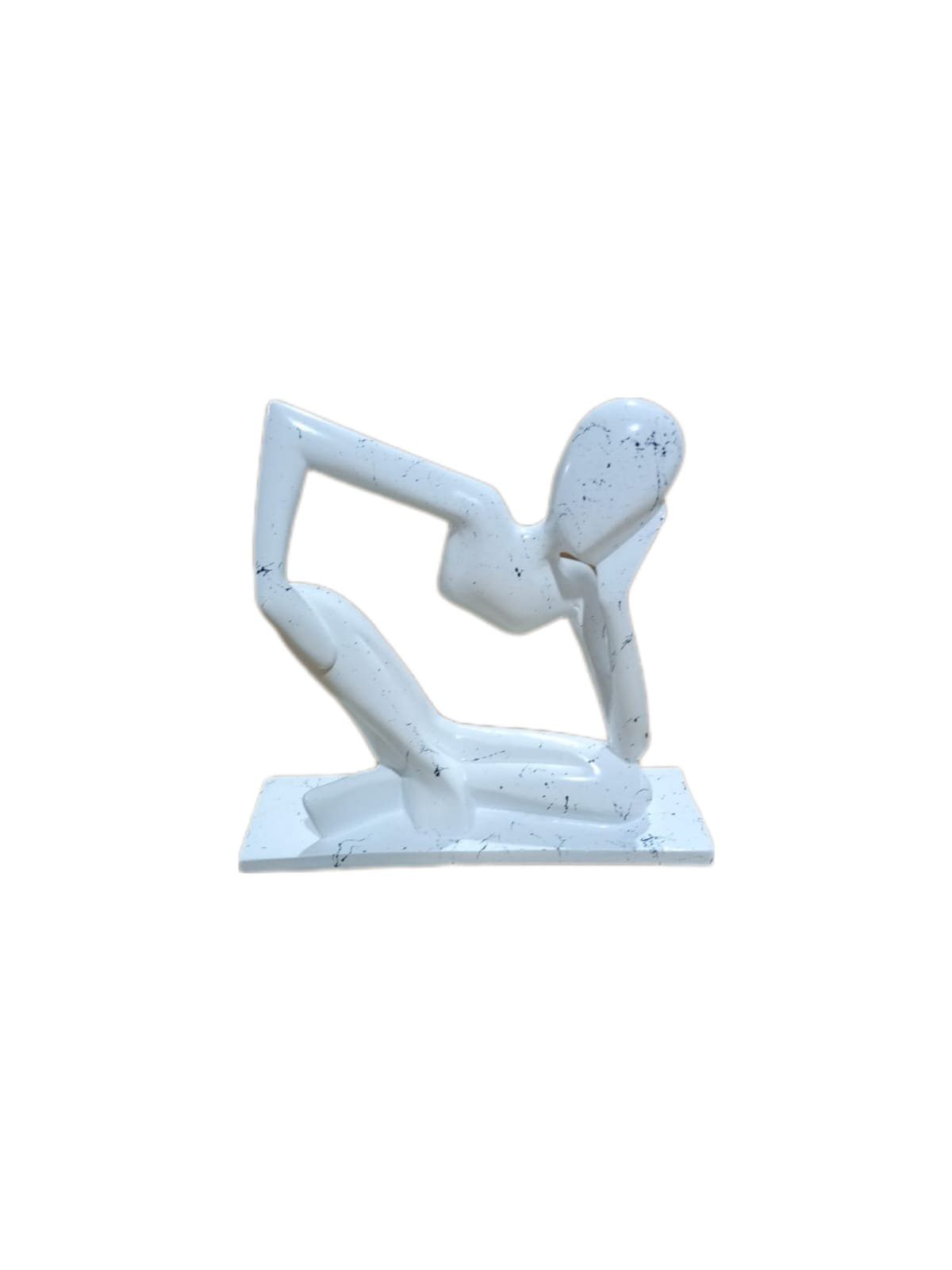 moebel17 Dekofigur Dekofigur Marmoroptik, Weiß Skulptur aus Polyresin Denkender