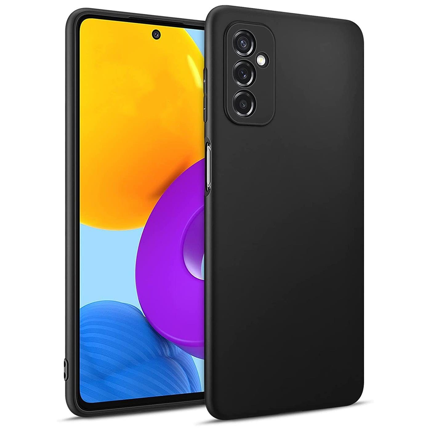 CoolGadget Handyhülle Black Series Handy Hülle für Samsung Galaxy M52 5G 6,7 Zoll, Edle Silikon Schlicht Robust Schutzhülle für Samsung M52 5G Hülle