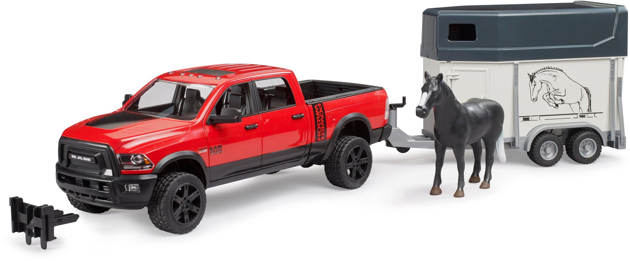 Bruder® Spielfahrzeug-Anhänger Offroad RAM 2500 Power Wagon + Pferdeanhänge günstig online kaufen