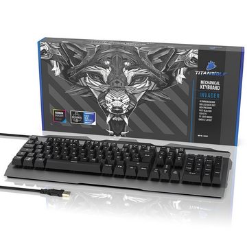 Titanwolf Gaming-Tastatur (mechanisch, Aluminium Gehäuse, RGB LED Beleuchtung - Invader)