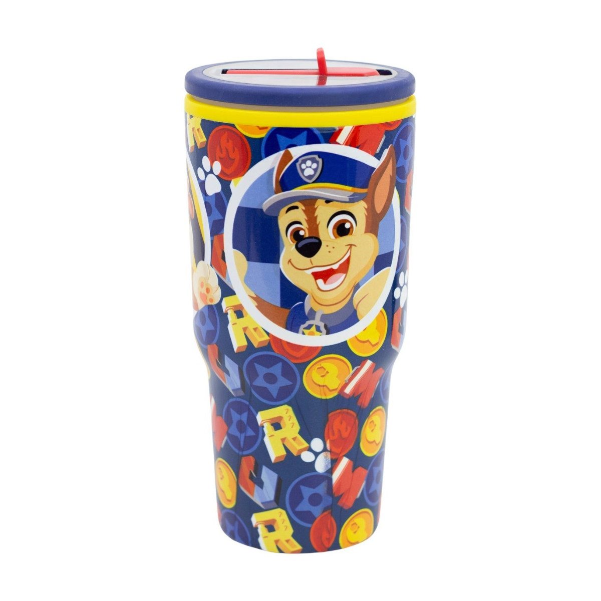 PAW PATROL Thermobecher - 640 ml Edelstahl doppelwandiger Trinkbecher mit Trinkhalm, 1-tlg., Edelstahl