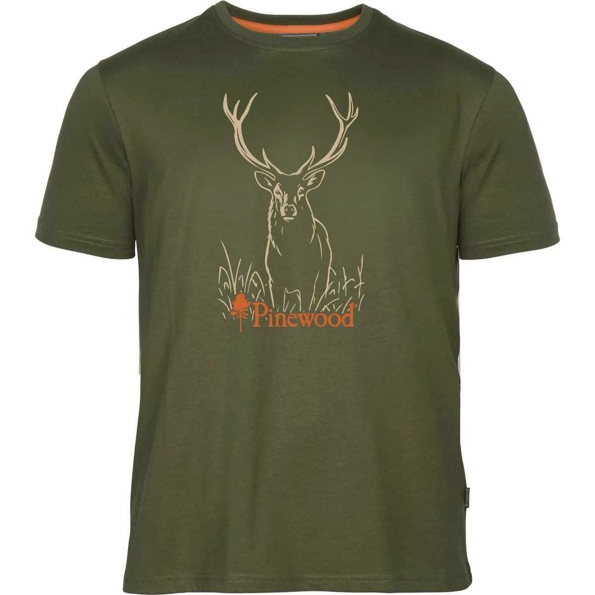 Pinewood Kurzarmshirt Red Deer T-shirt Nachhaltiges Herren-T-Shirt mit Hirschmotiv, ideal für