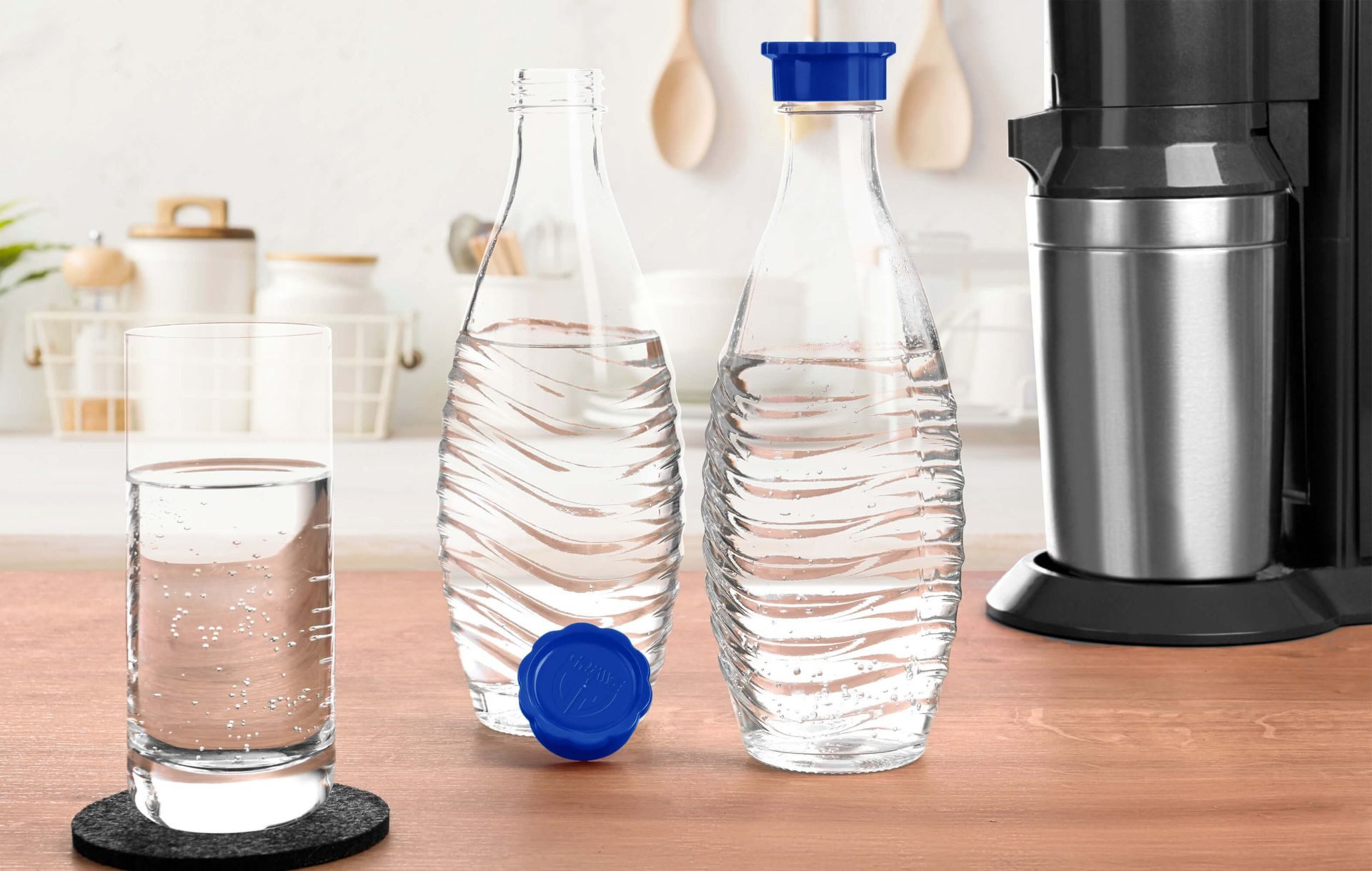 GRÄWE Wassersprudler Flasche 4er Deckel-Set für Sodastream Glasflaschen, 4er Deckel-Set für Sodastream Glasflaschen – Bild 3 von 4